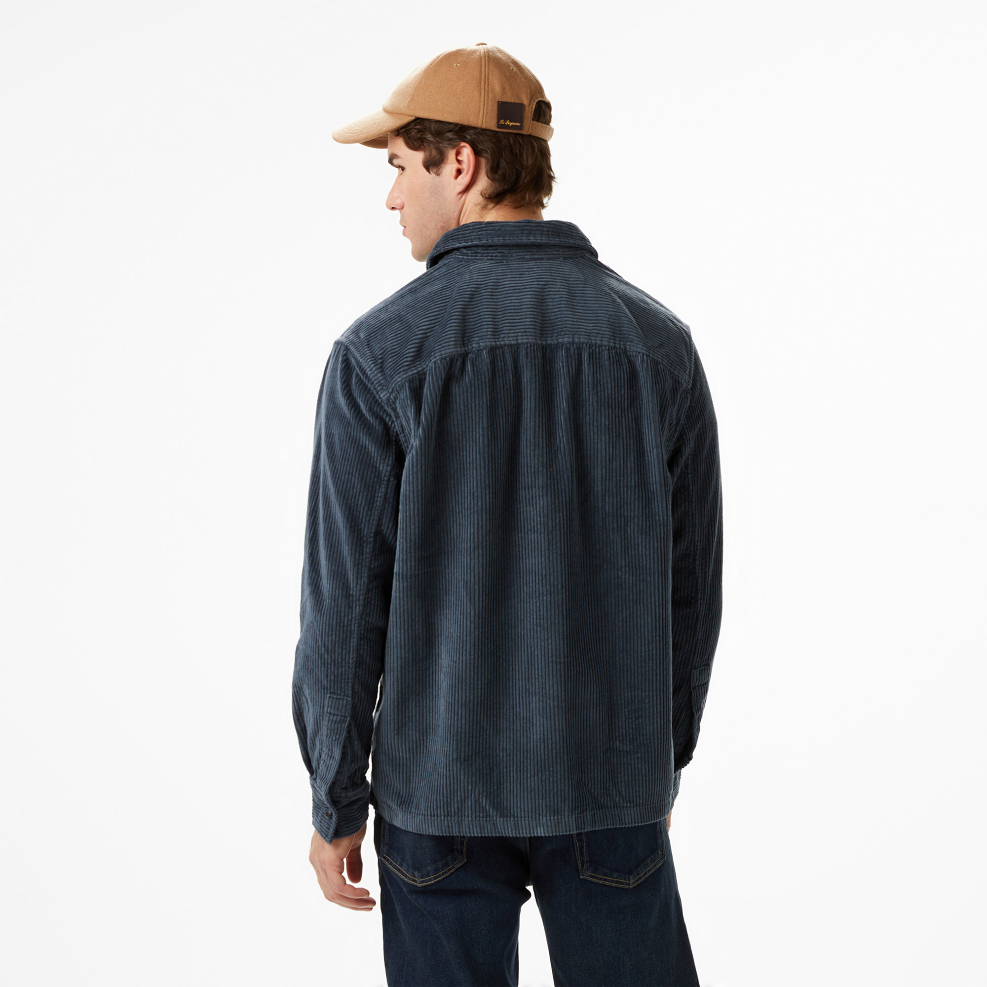 Calvin Klein Corduroy Pocket Relaxed Erkek Mavi Gömlek