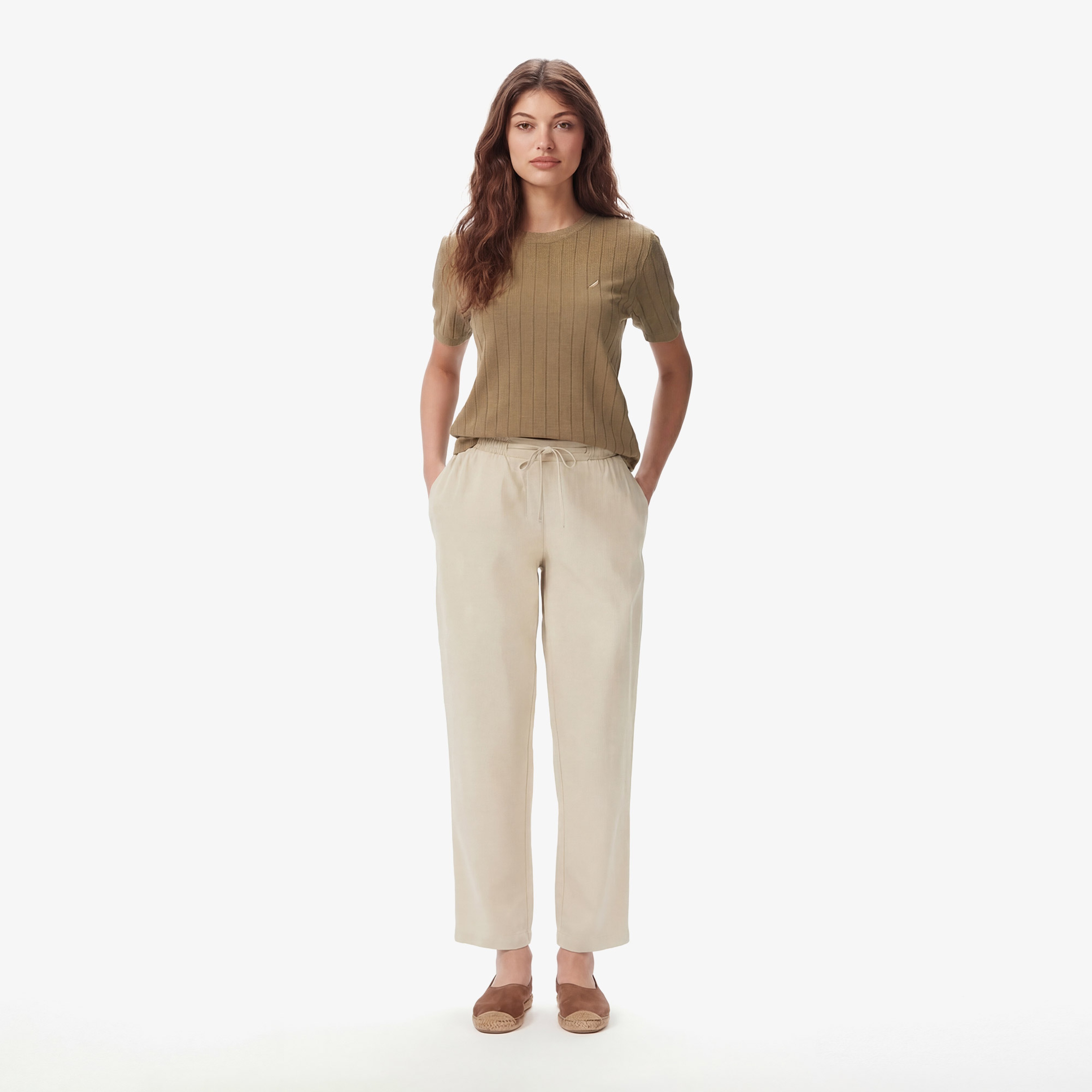 Nautica Kadın Yeşil Slim Fit Triko
