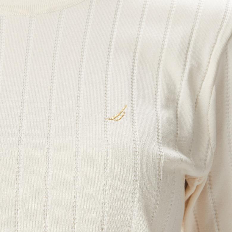 Nautica Kadın Krem Slim Fit Triko