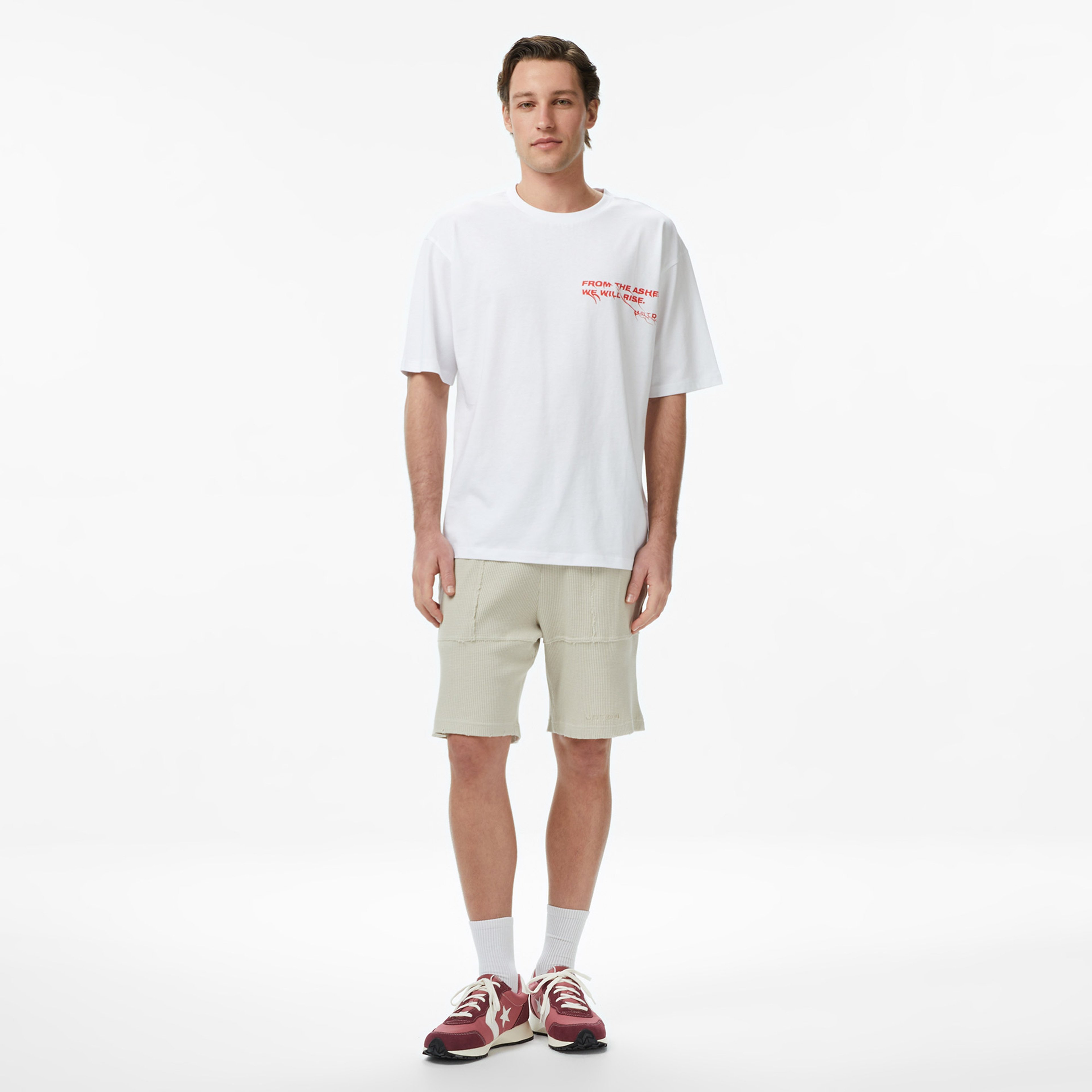 UNITED4 Regular Fit Erkek Beyaz T-Shirt