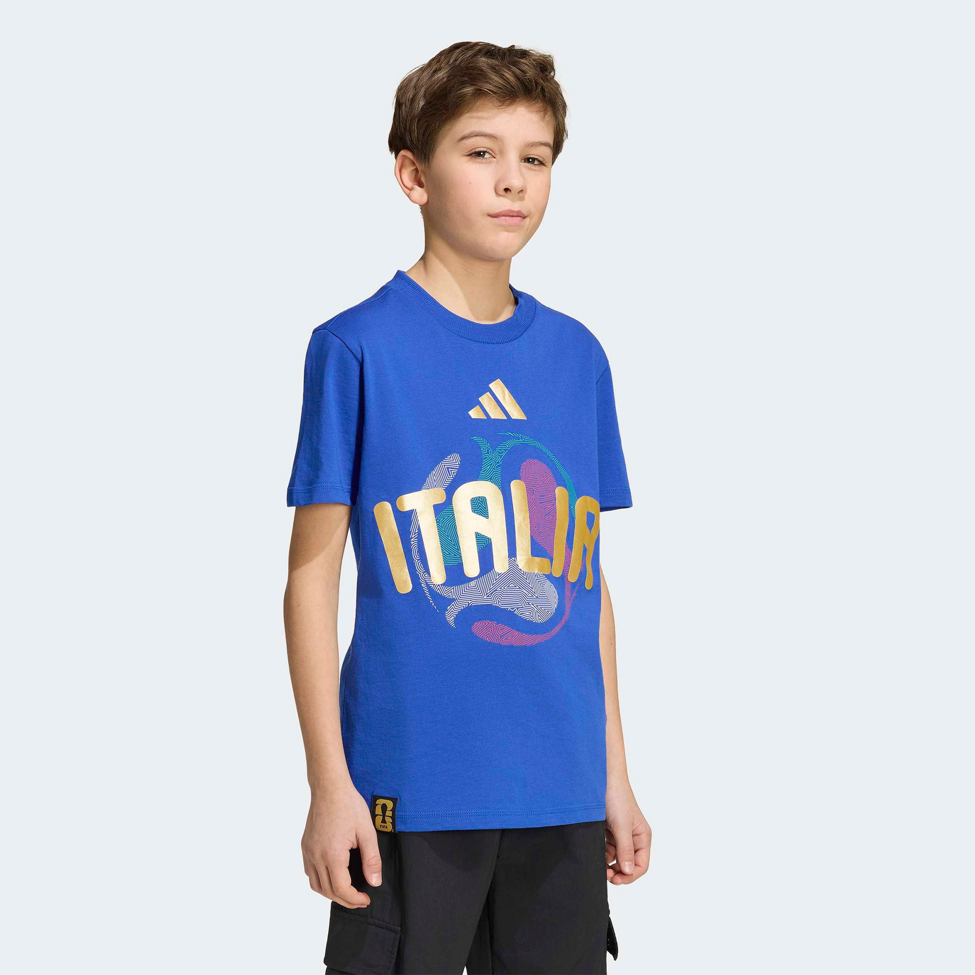 adidas İtalya Milli Takım Çocuk Mavi T-Shirt