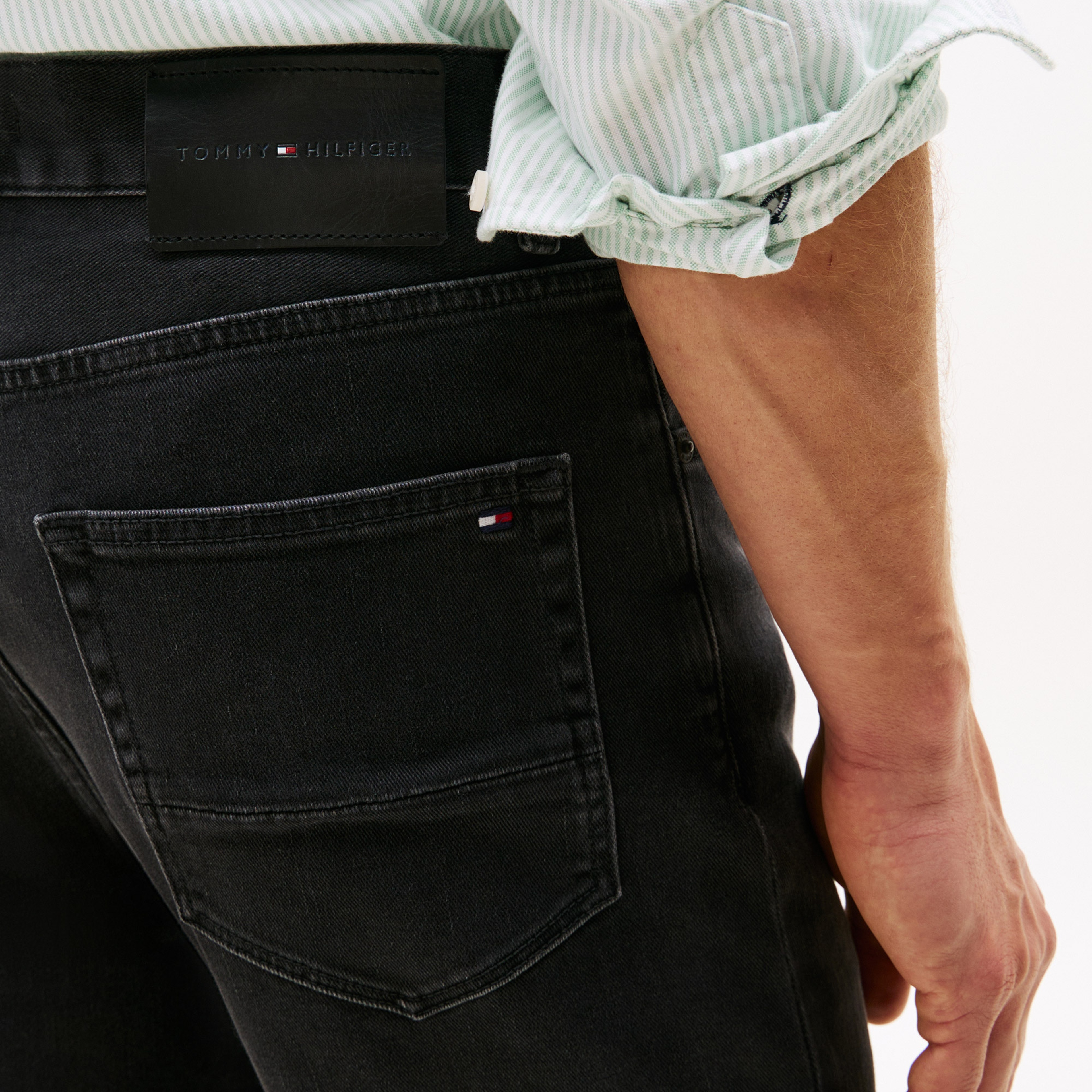 Tommy Hilfiger Straight Denton Rocky Grey Erkek Mavi Straight Jean