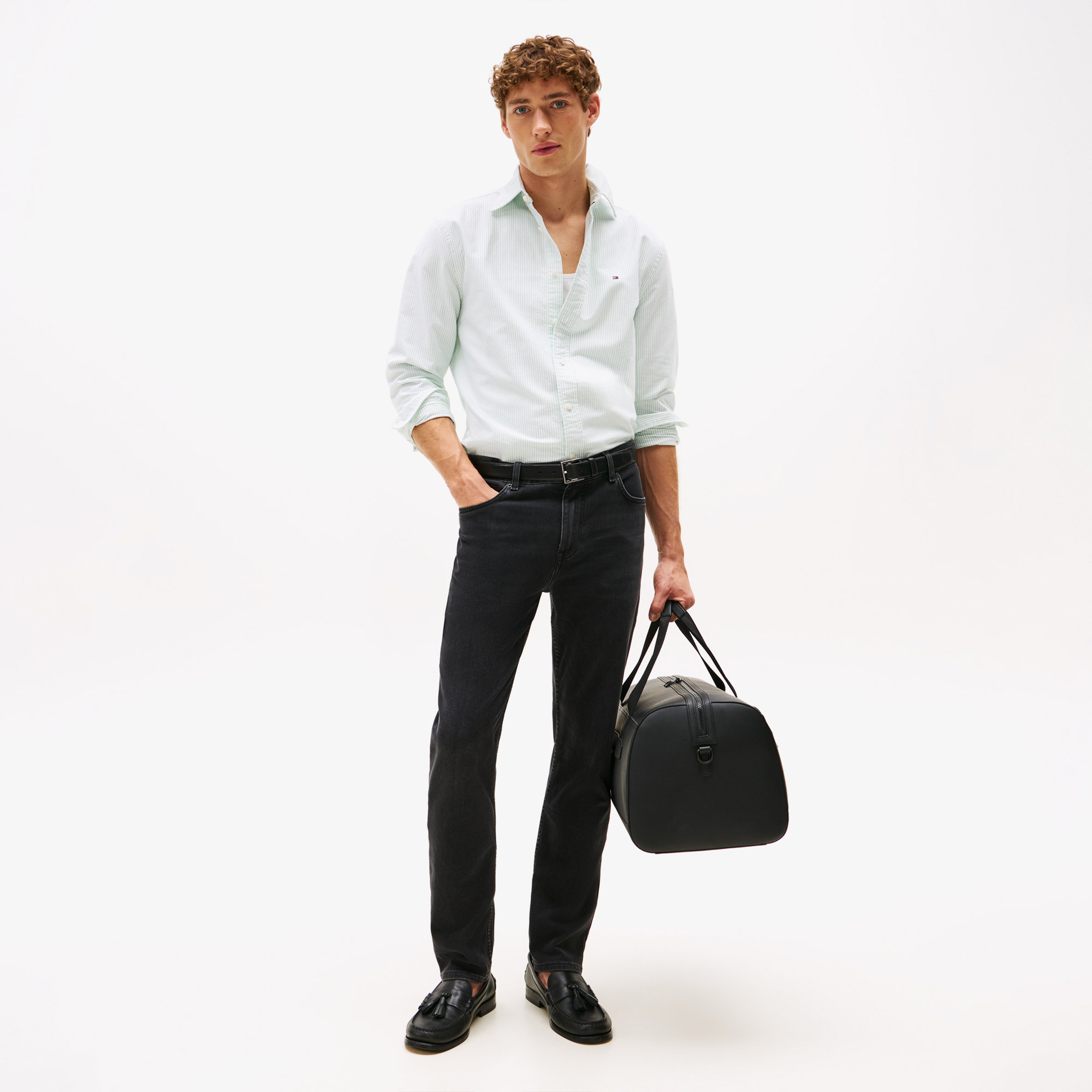 Tommy Hilfiger Straight Denton Rocky Grey Erkek Mavi Straight Jean