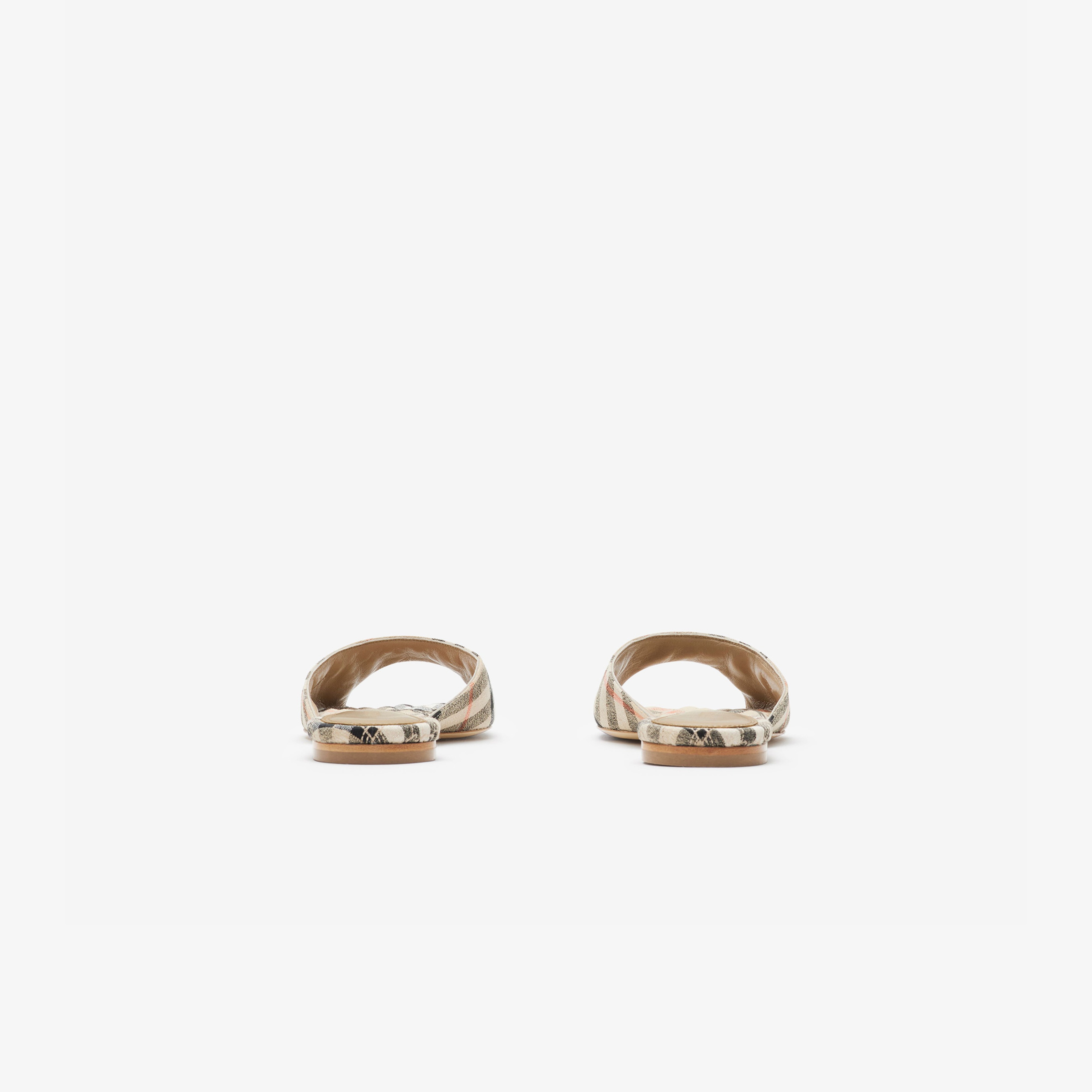 Burberry Mule Linen Blend Mews Slides Kadın Bej Sandalet
