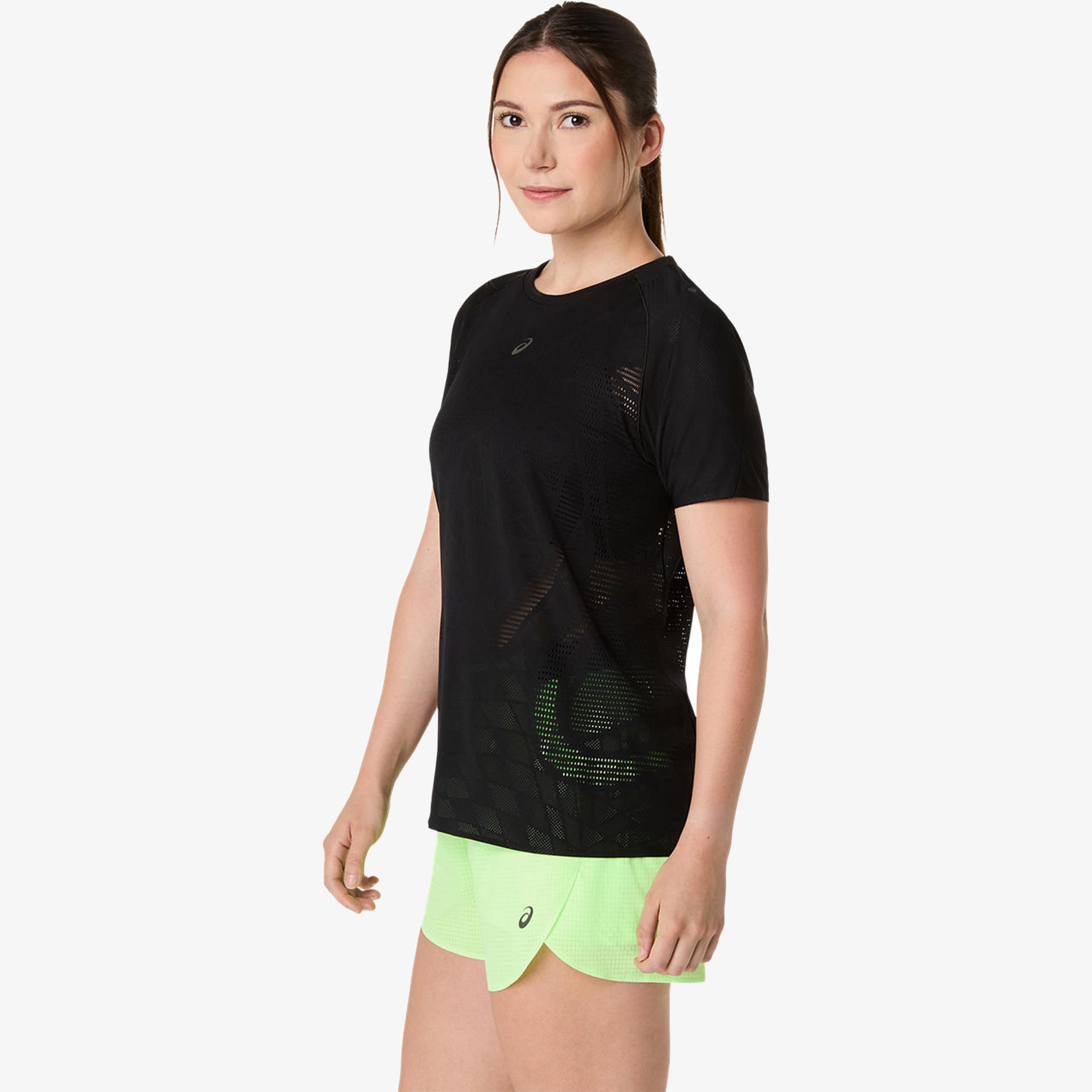 Asics Metarun Ss Top Kadın Siyah Koşu T-Shirt