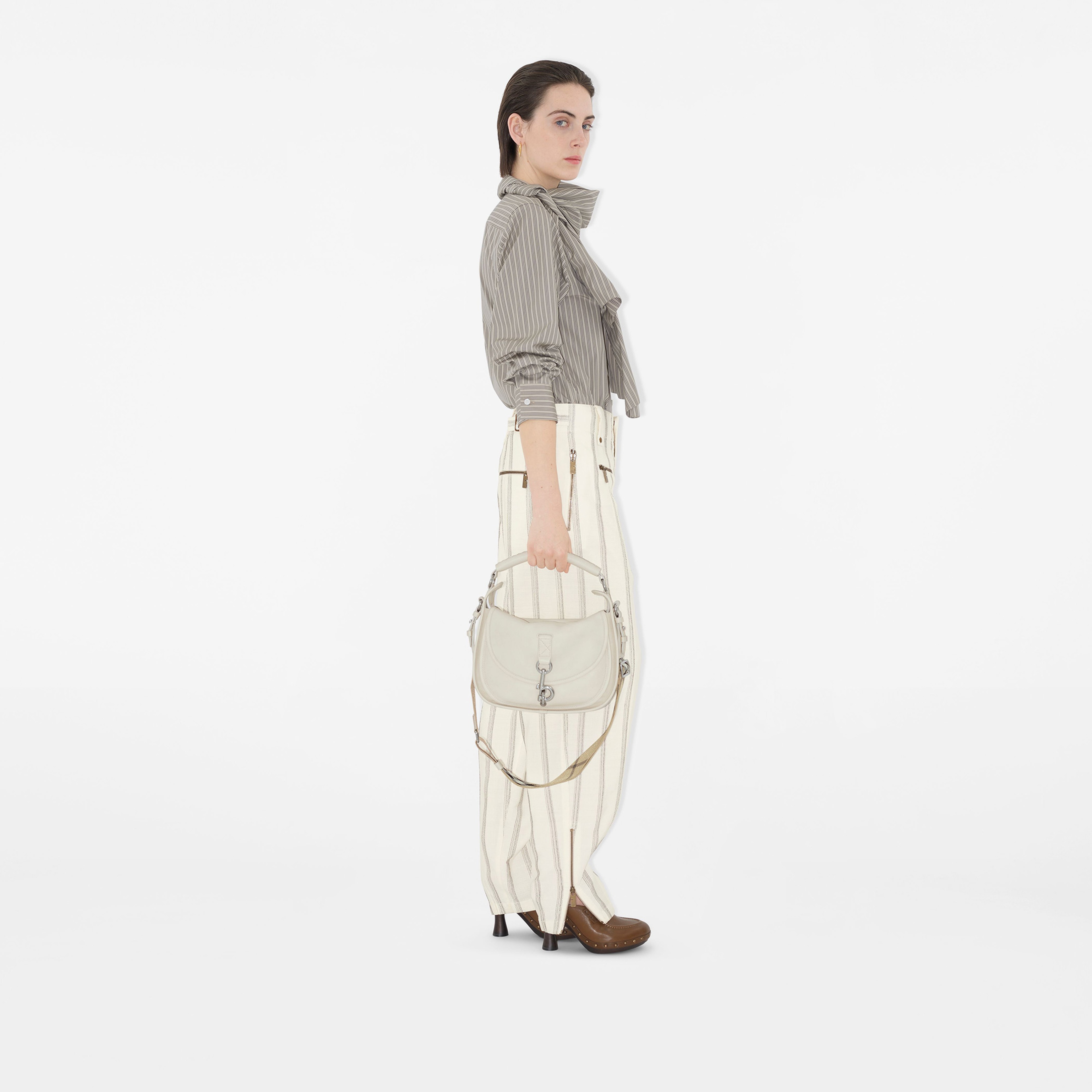 Burberry Sip Striped Cotton Kadın Mor Gömlek