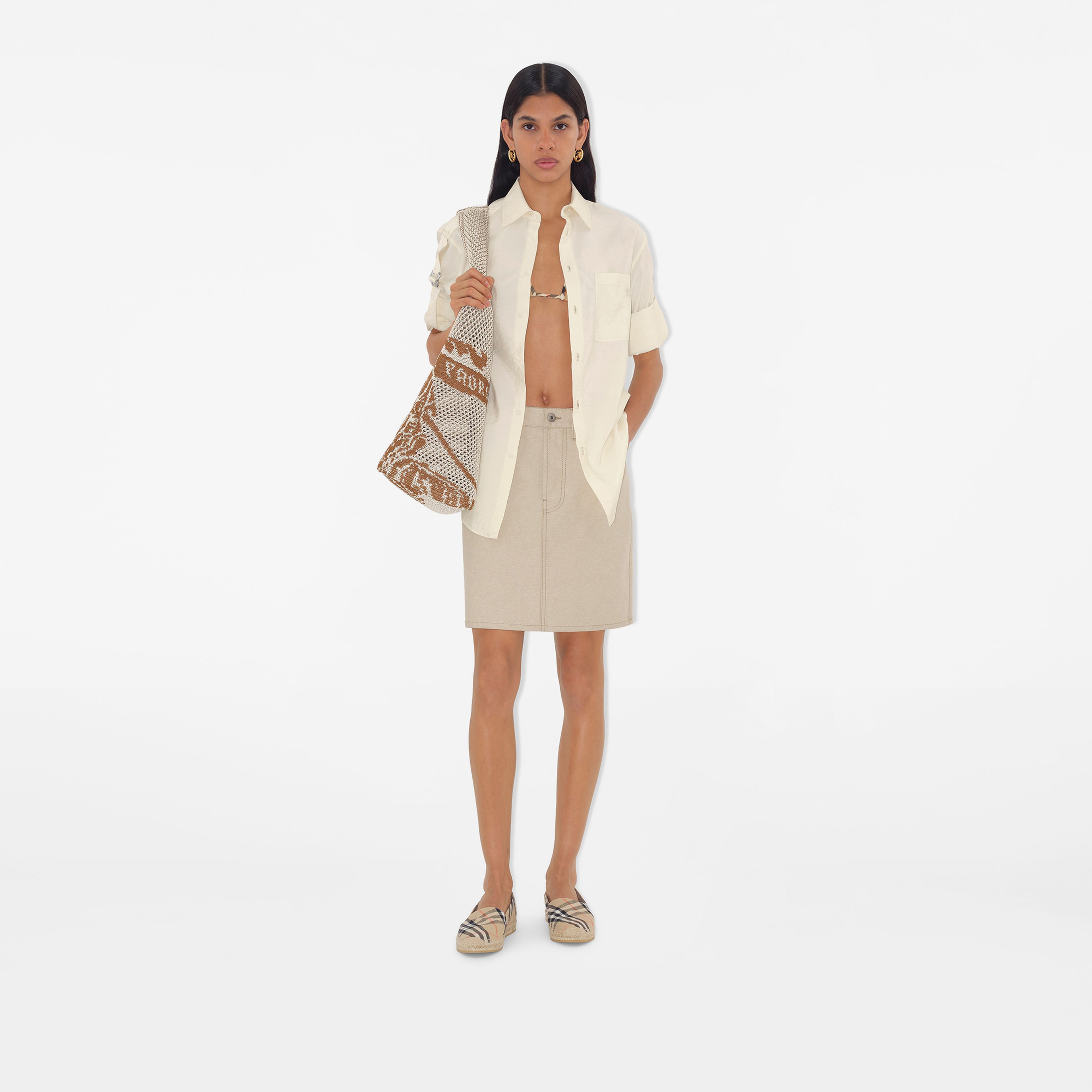 Burberry Mews Kadın Bej Espadril