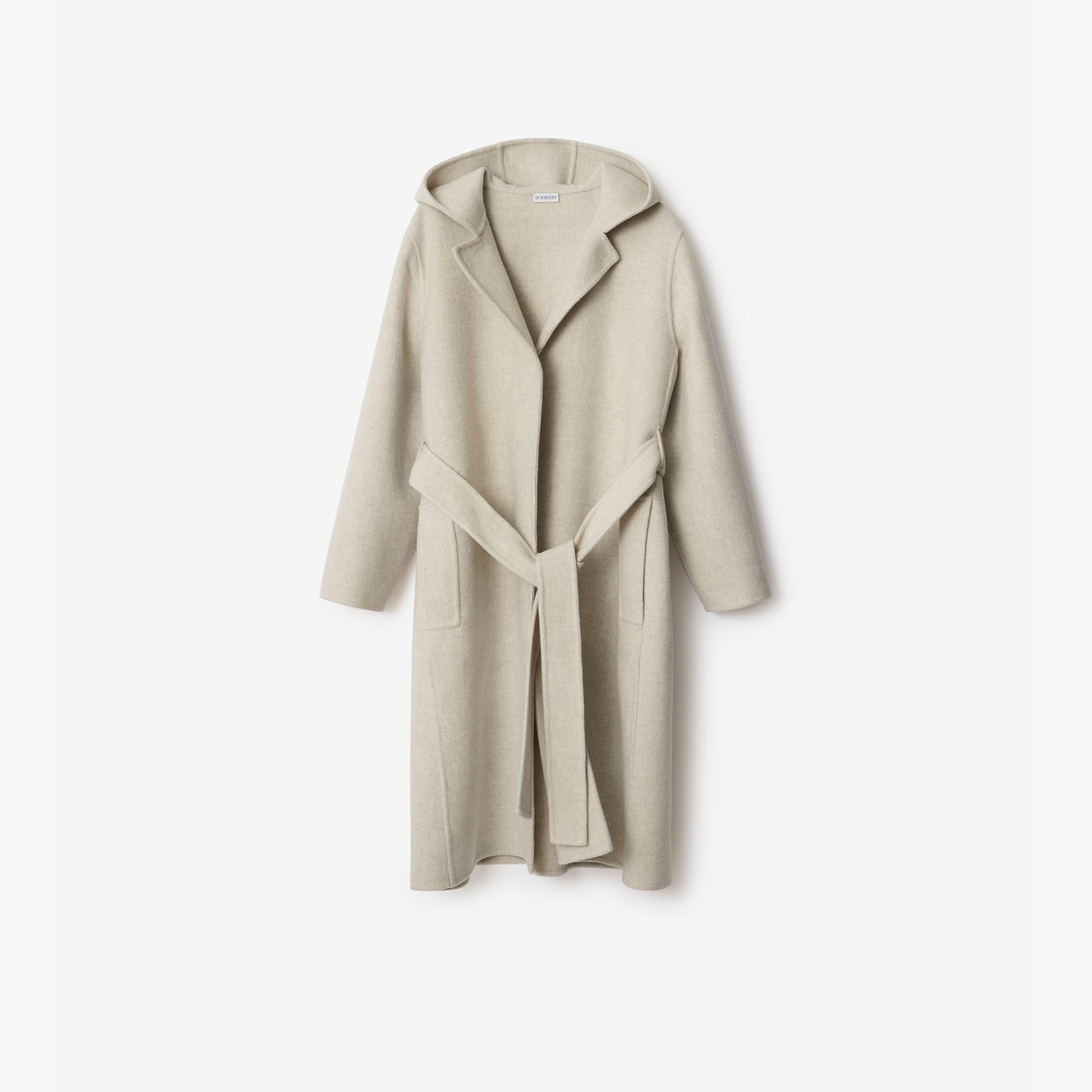 Burberry Cashmere Hooded Kadın Krem Palto