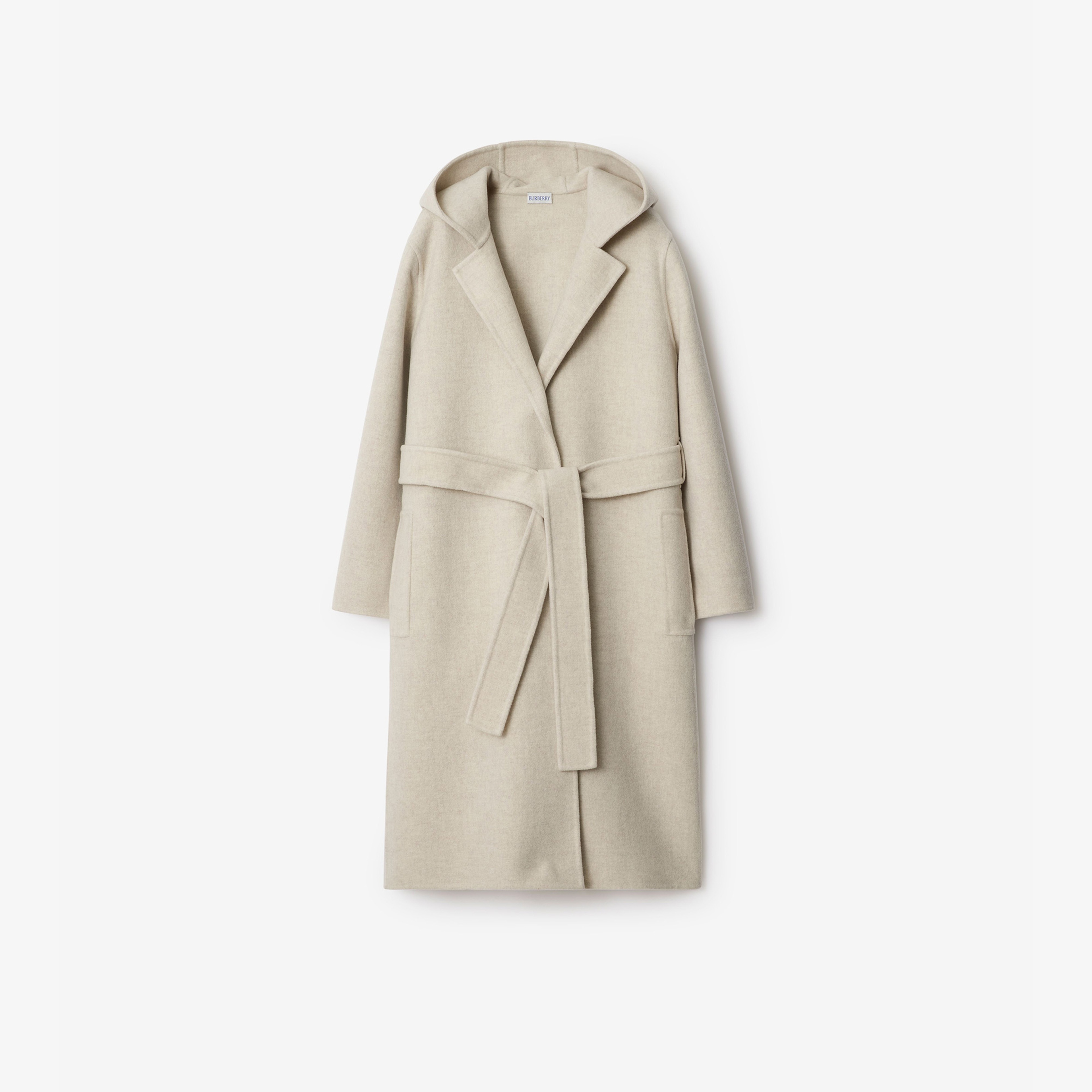Burberry Cashmere Hooded Kadın Krem Palto