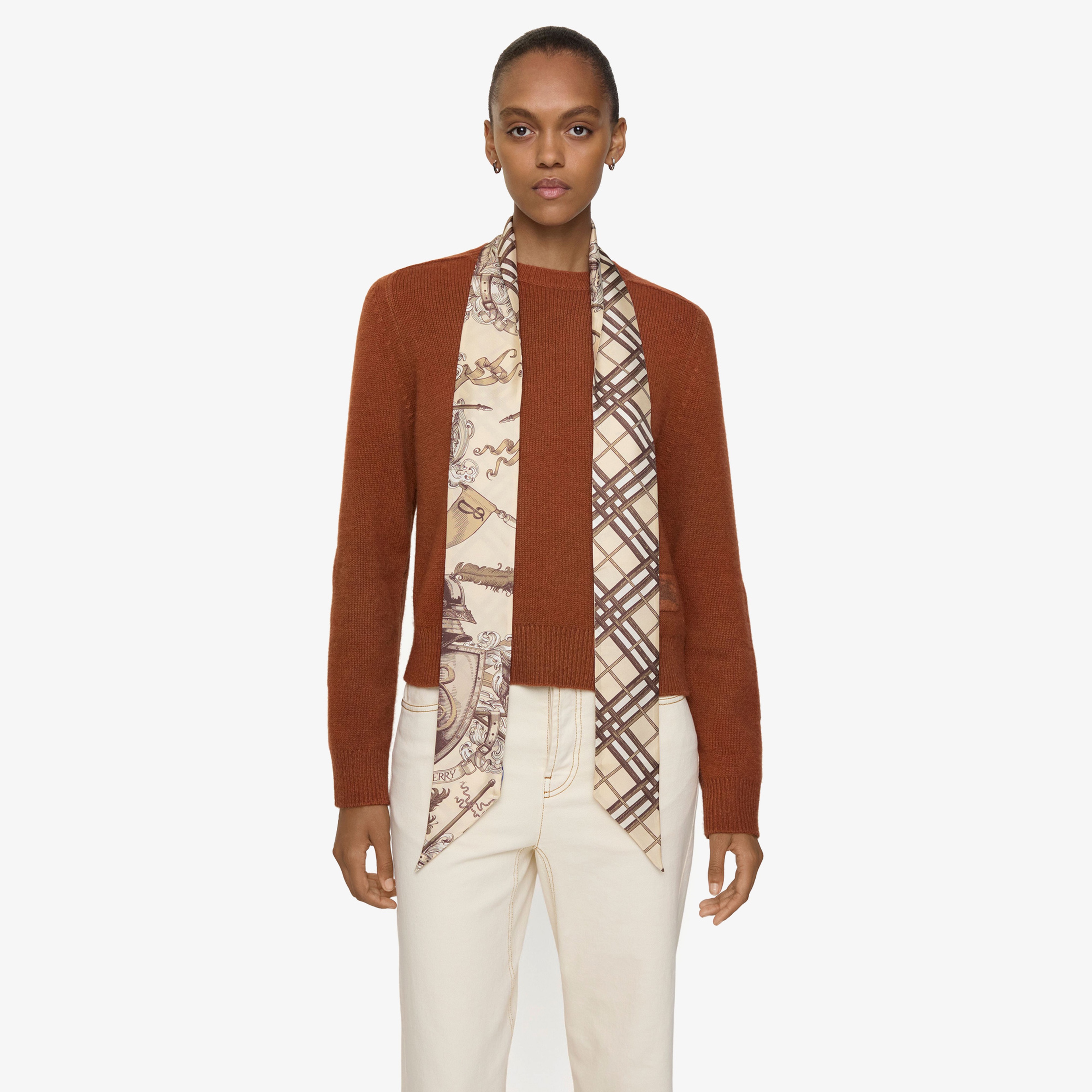 Burberry Etched Knight Kadın Bej Eşarp