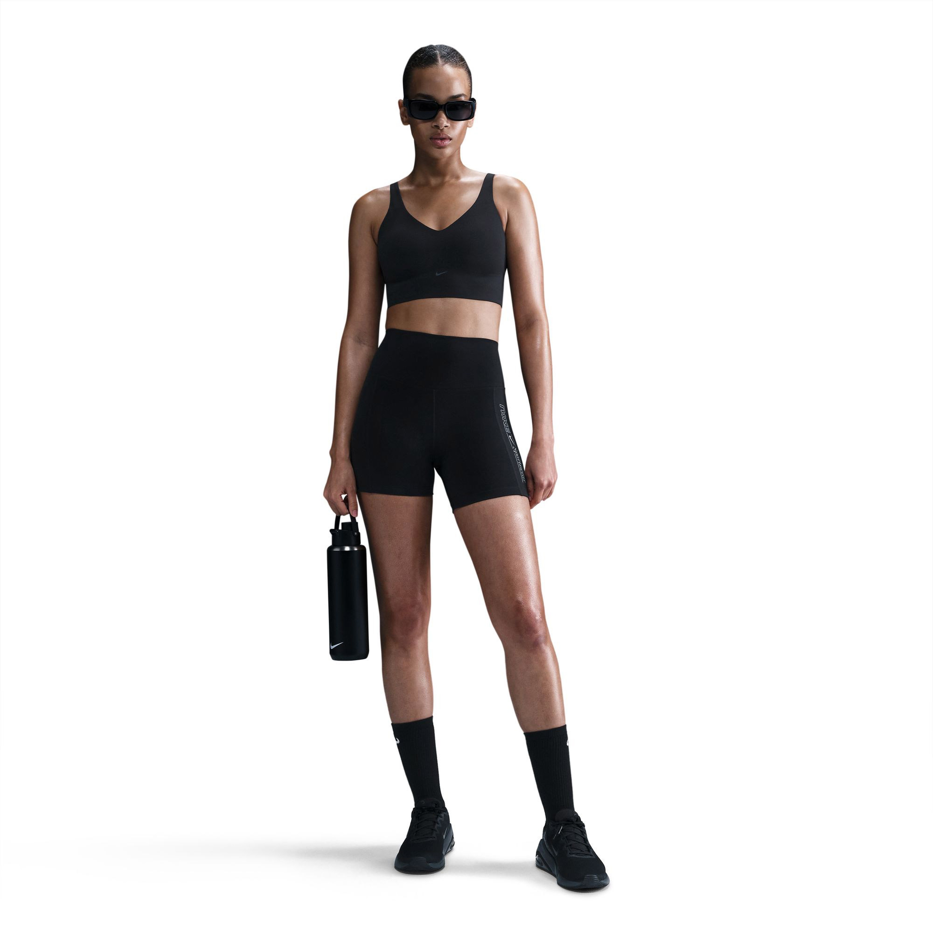 Nike Alate Medium Support Kadın Siyah Antrenman Bra