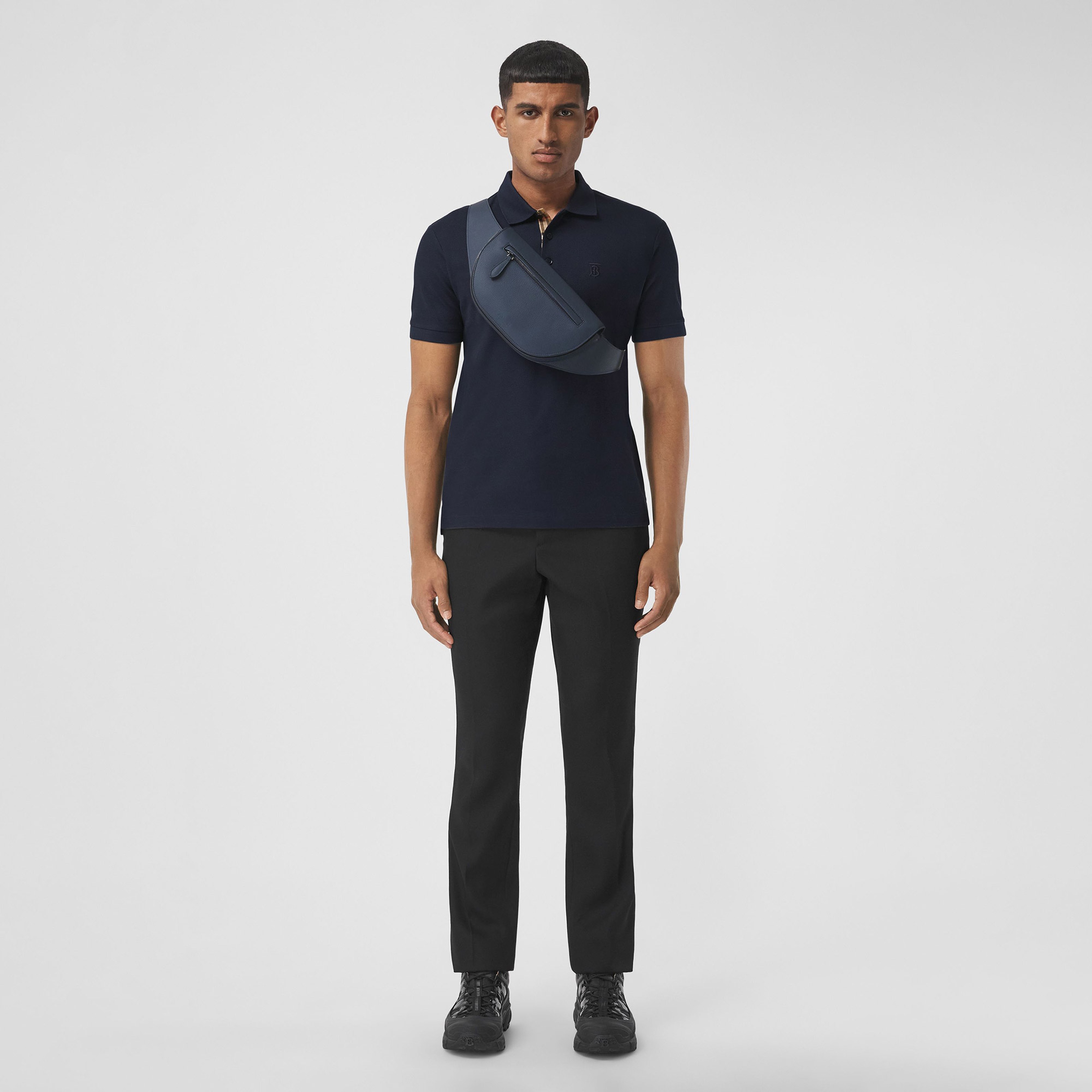 Burberry Eddie Monogram Motif Cotton Piqu
 Erkek Lacivert Polo