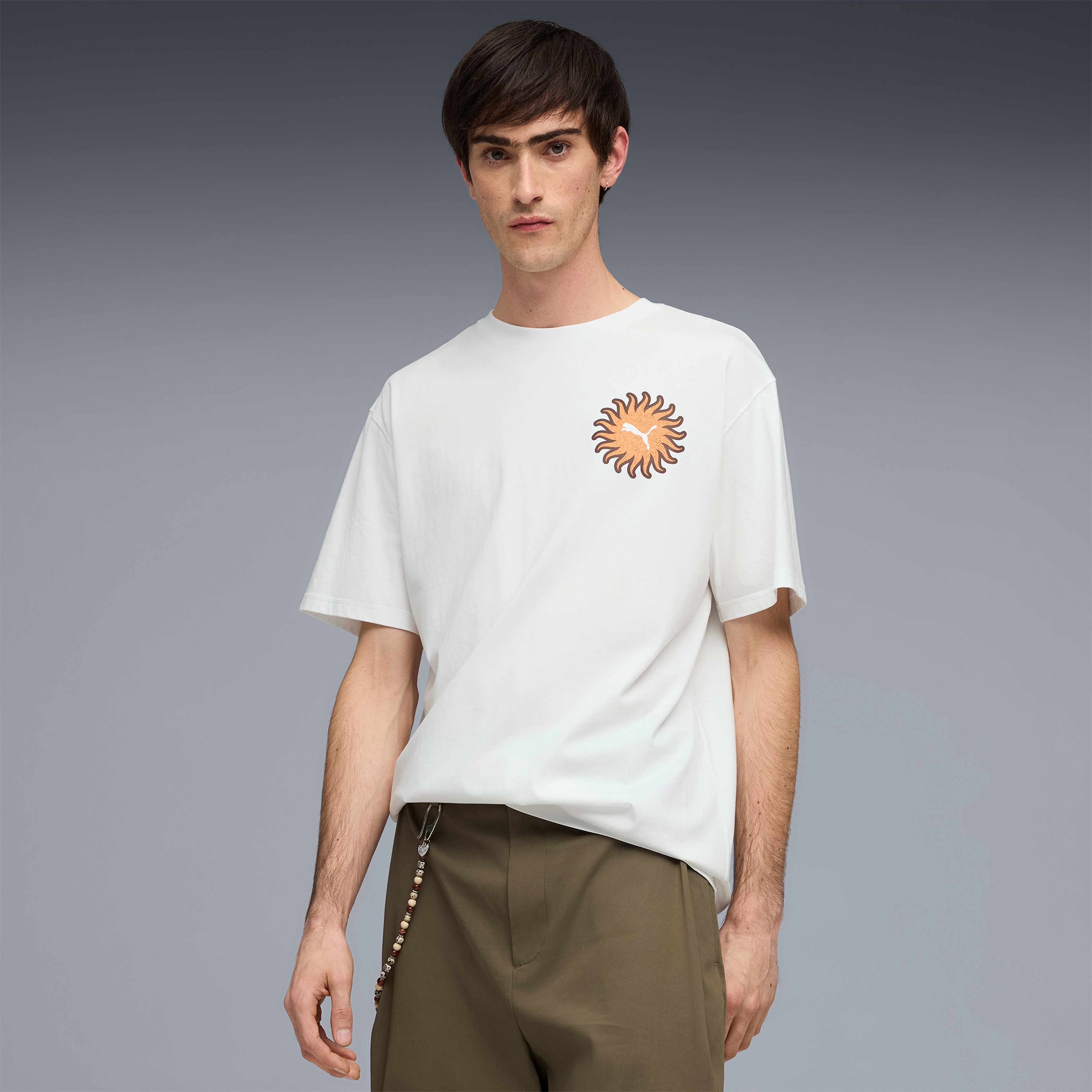 Puma Sunset Drive Relaxed Erkek Beyaz T-Shirt