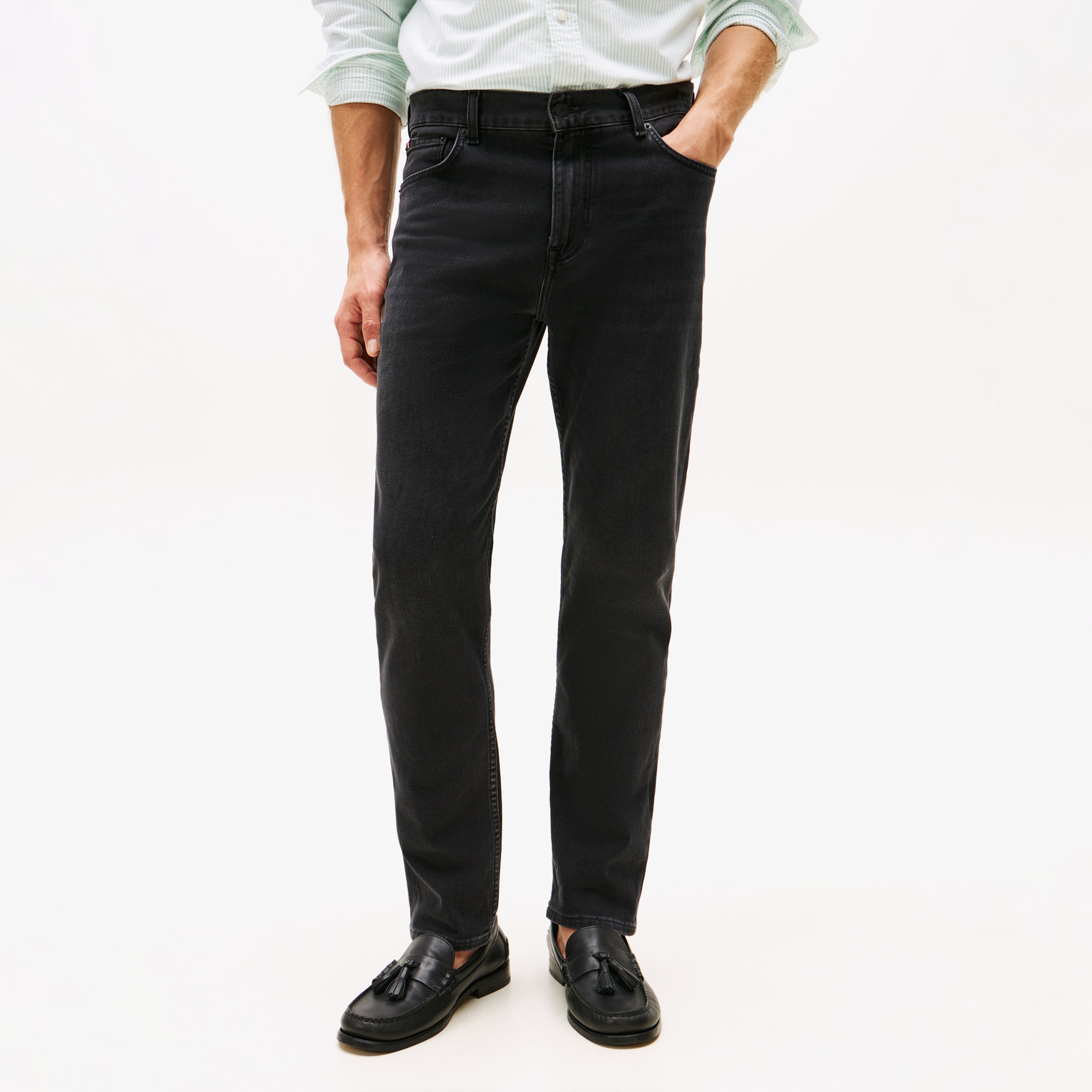 Tommy Hilfiger Straight Denton Rocky Grey Erkek Mavi Straight Jean