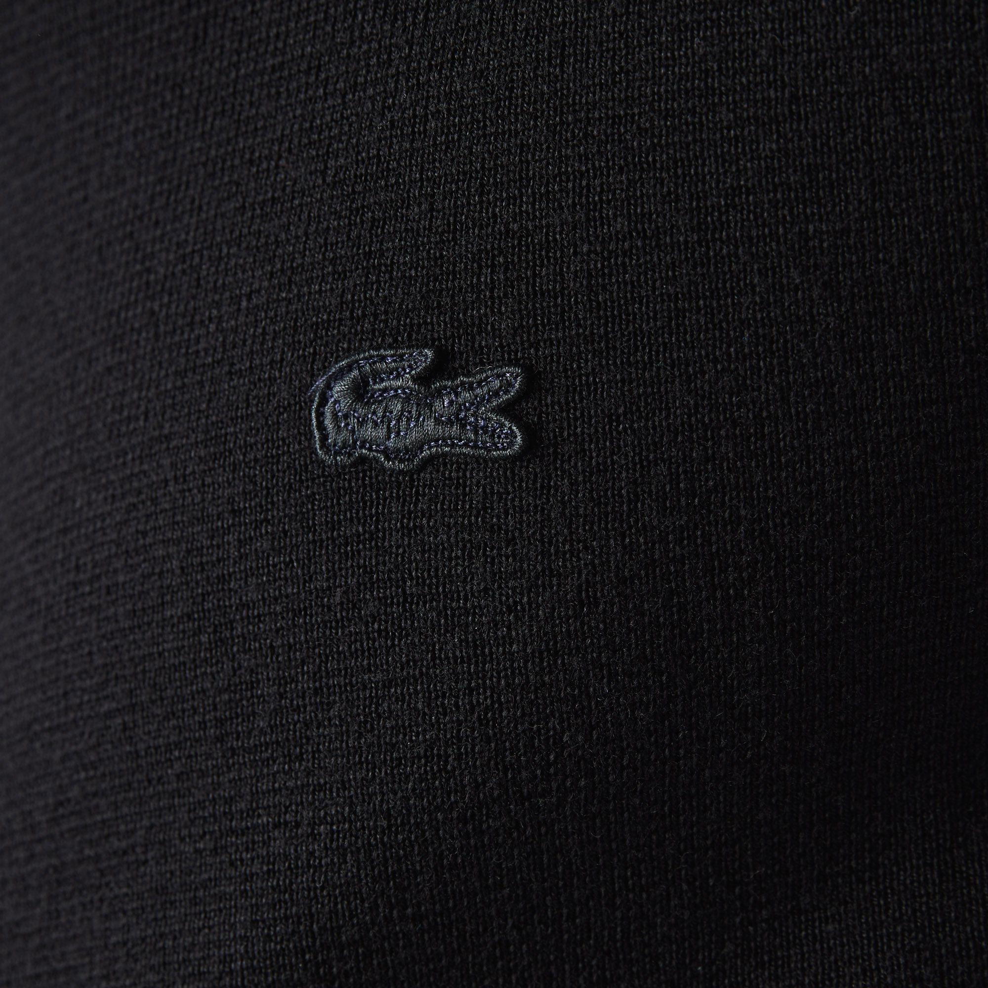 Lacoste Men's Zippered Stand-Up Neck Wool Cardigan