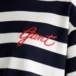 GANT Kadın Lacivert Bisiklet Yaka Çizgili Triko T-Shirt