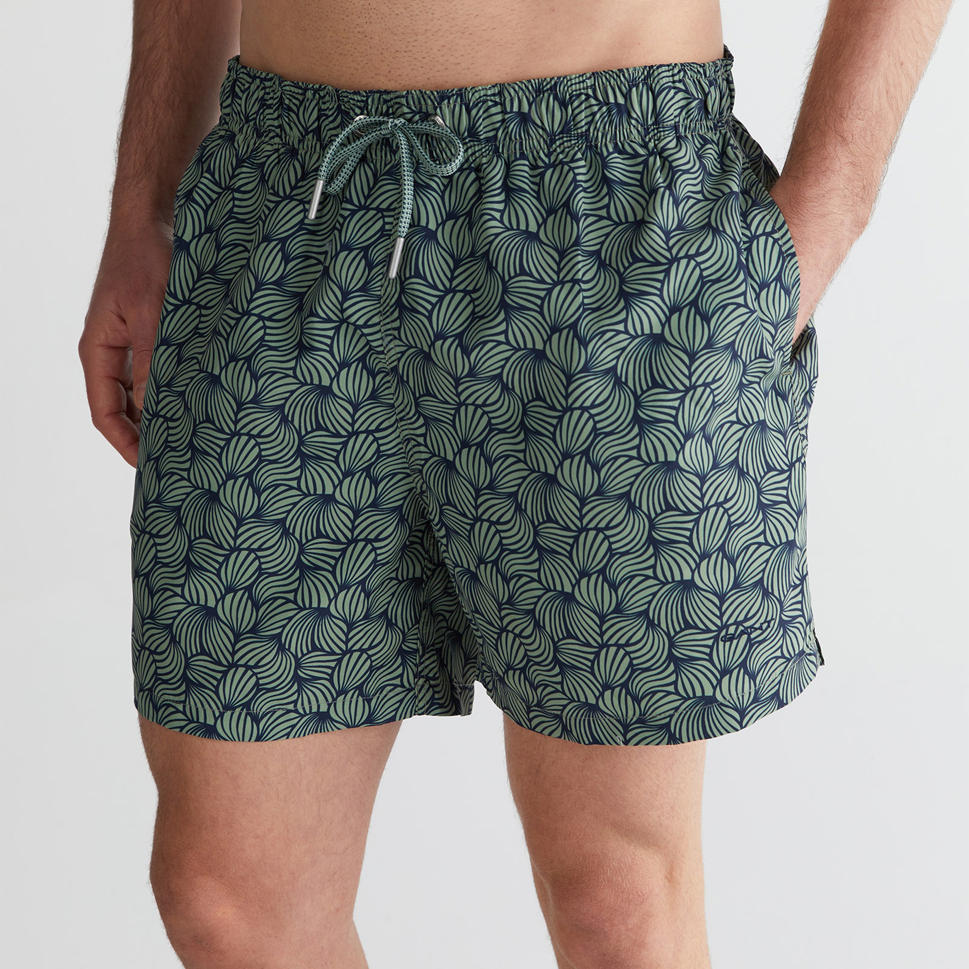 Gant Erkek Lacivert Regular Fit Desenli Deniz Şortu
