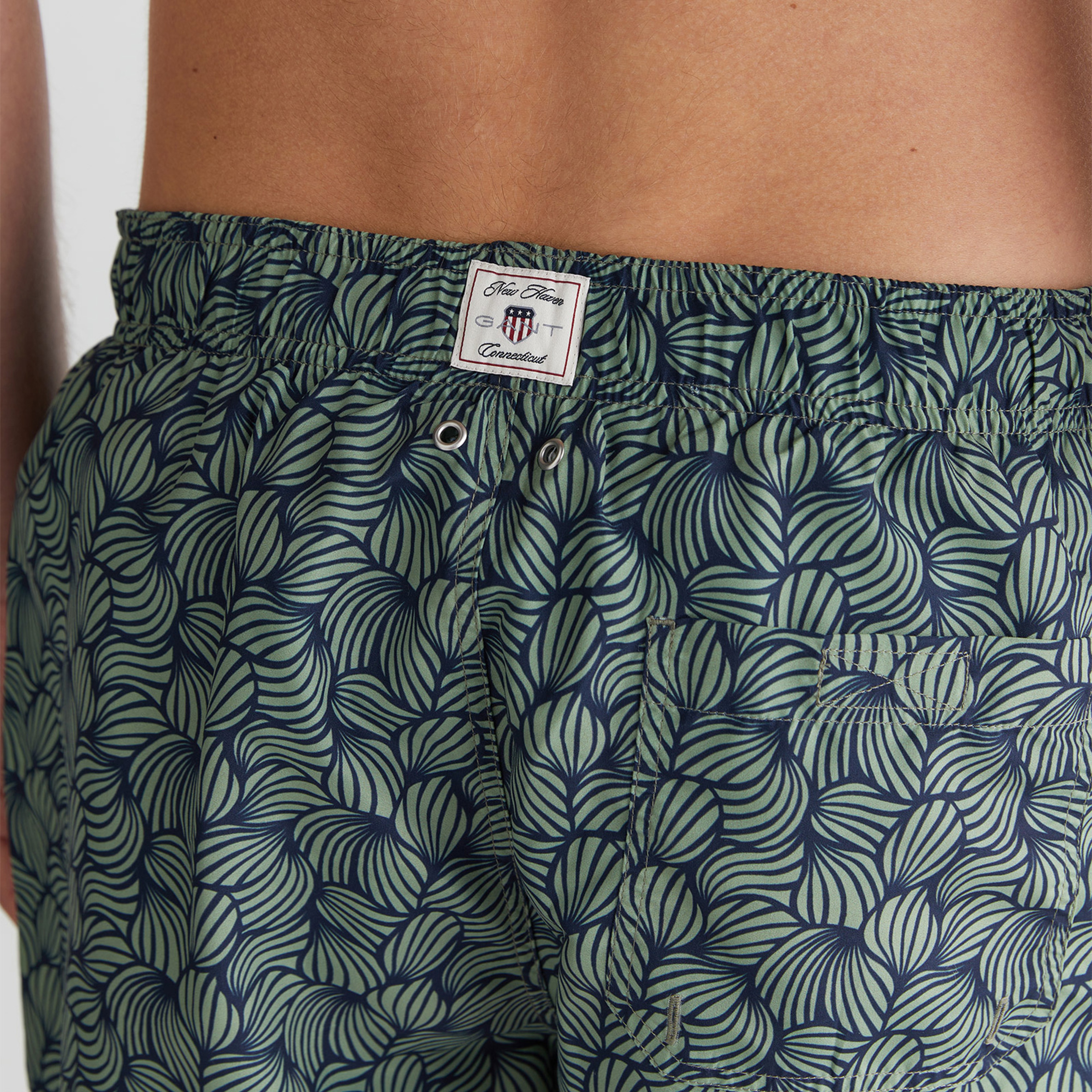Gant Erkek Lacivert Regular Fit Desenli Deniz Şortu