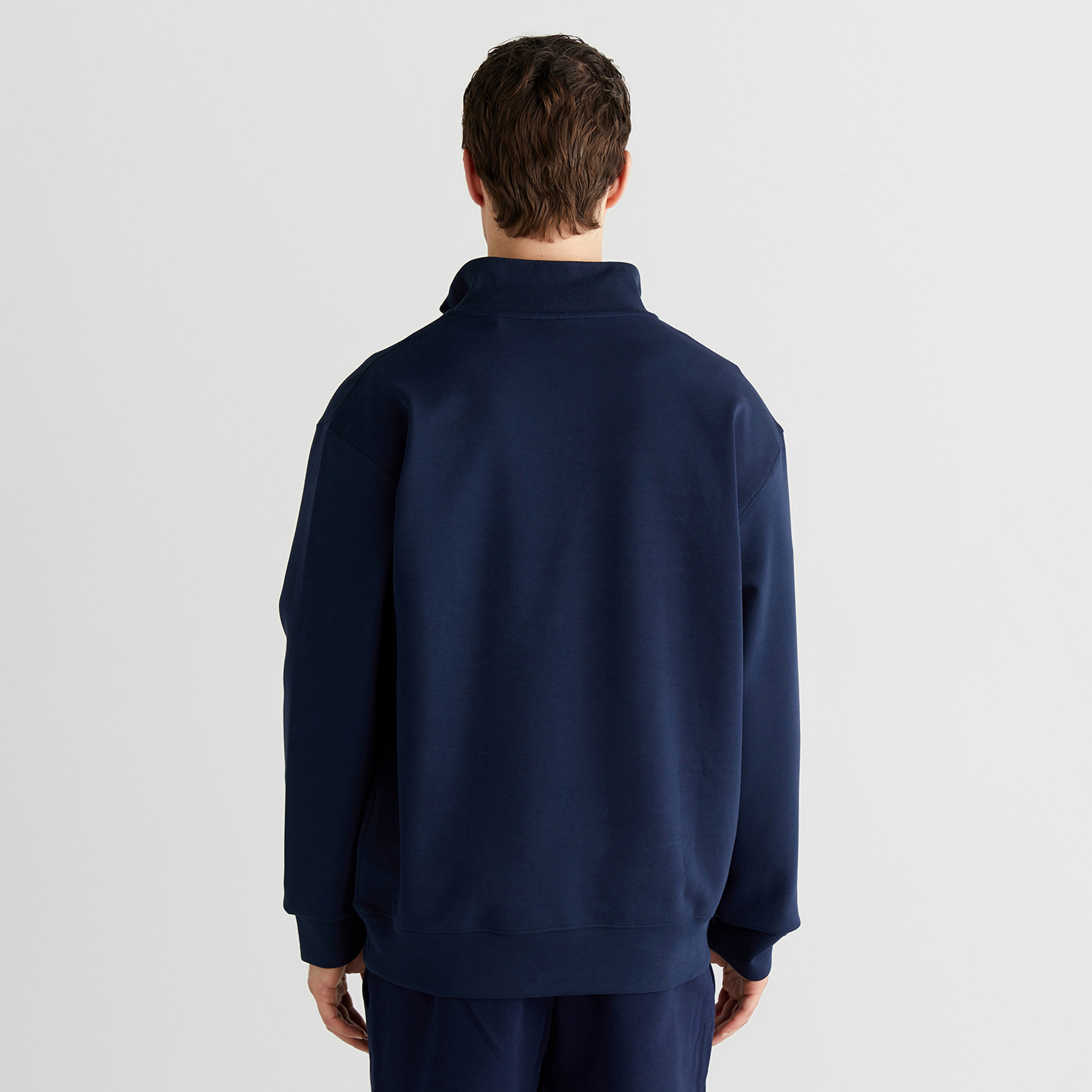 GANT Erkek Lacivert Relaxed Fit Yarım Fermuarlı Sweatshirt