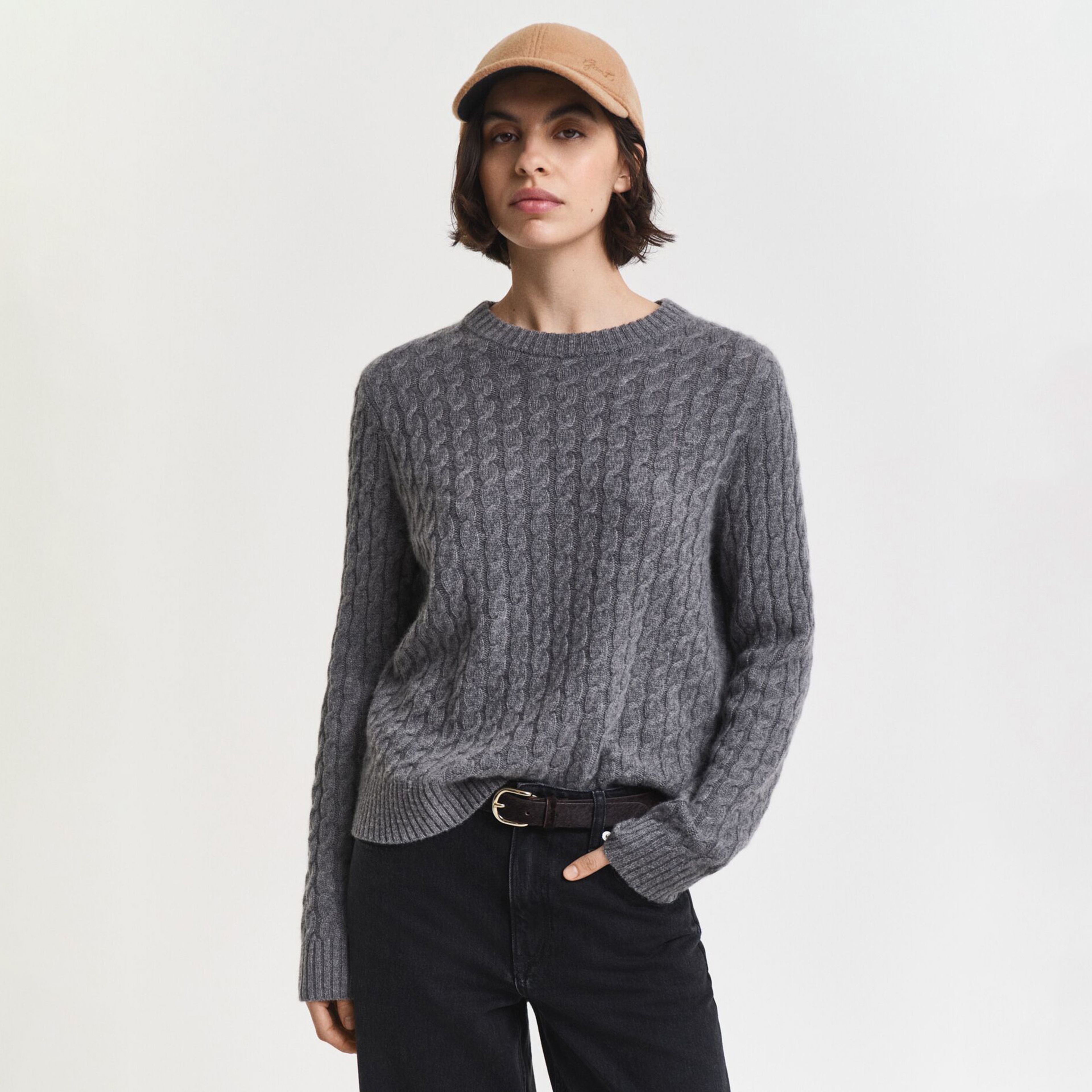 GANT Kadın Gri Regular Fit Triko