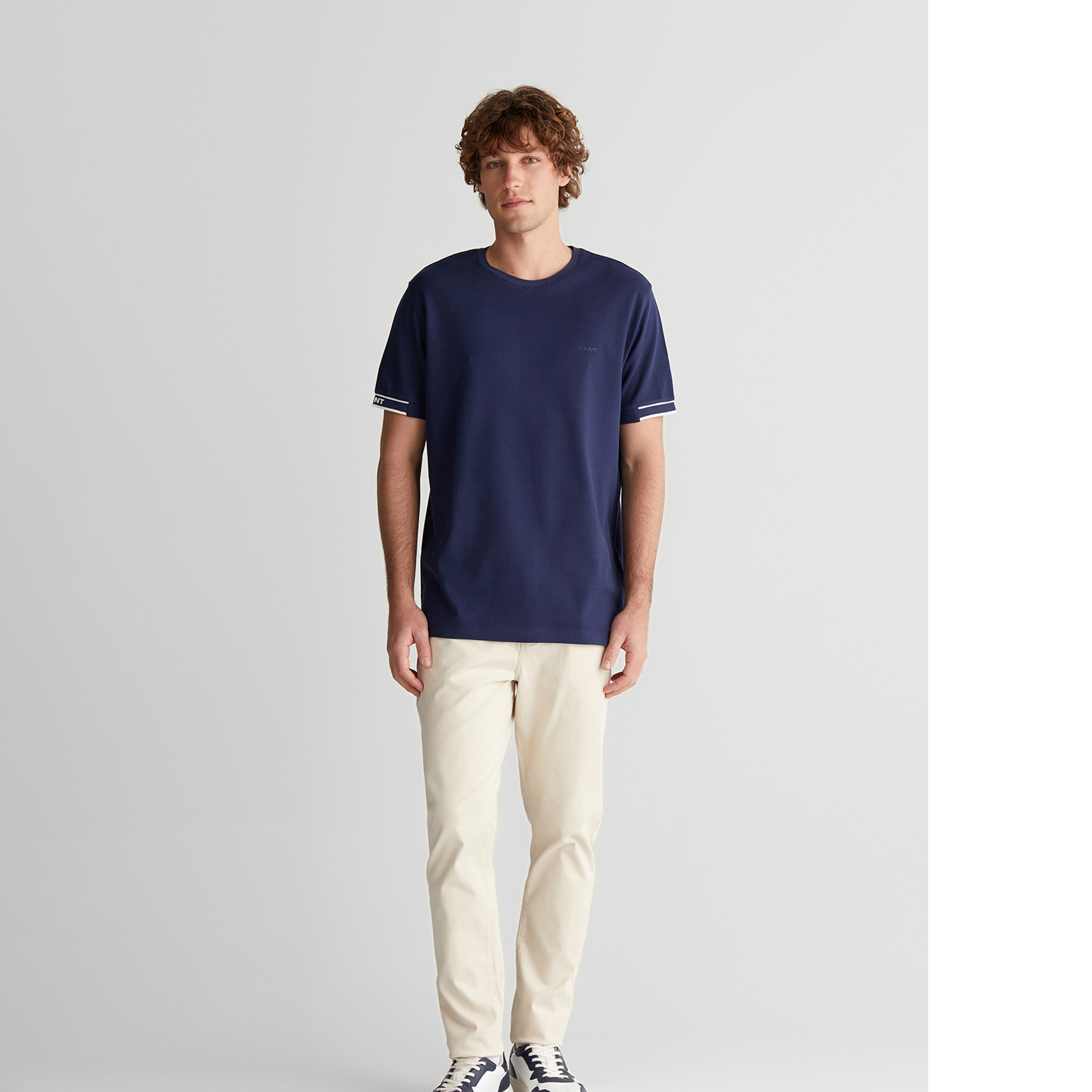 GANT Erkek Lacivert Kısa Kollu T-Shirt