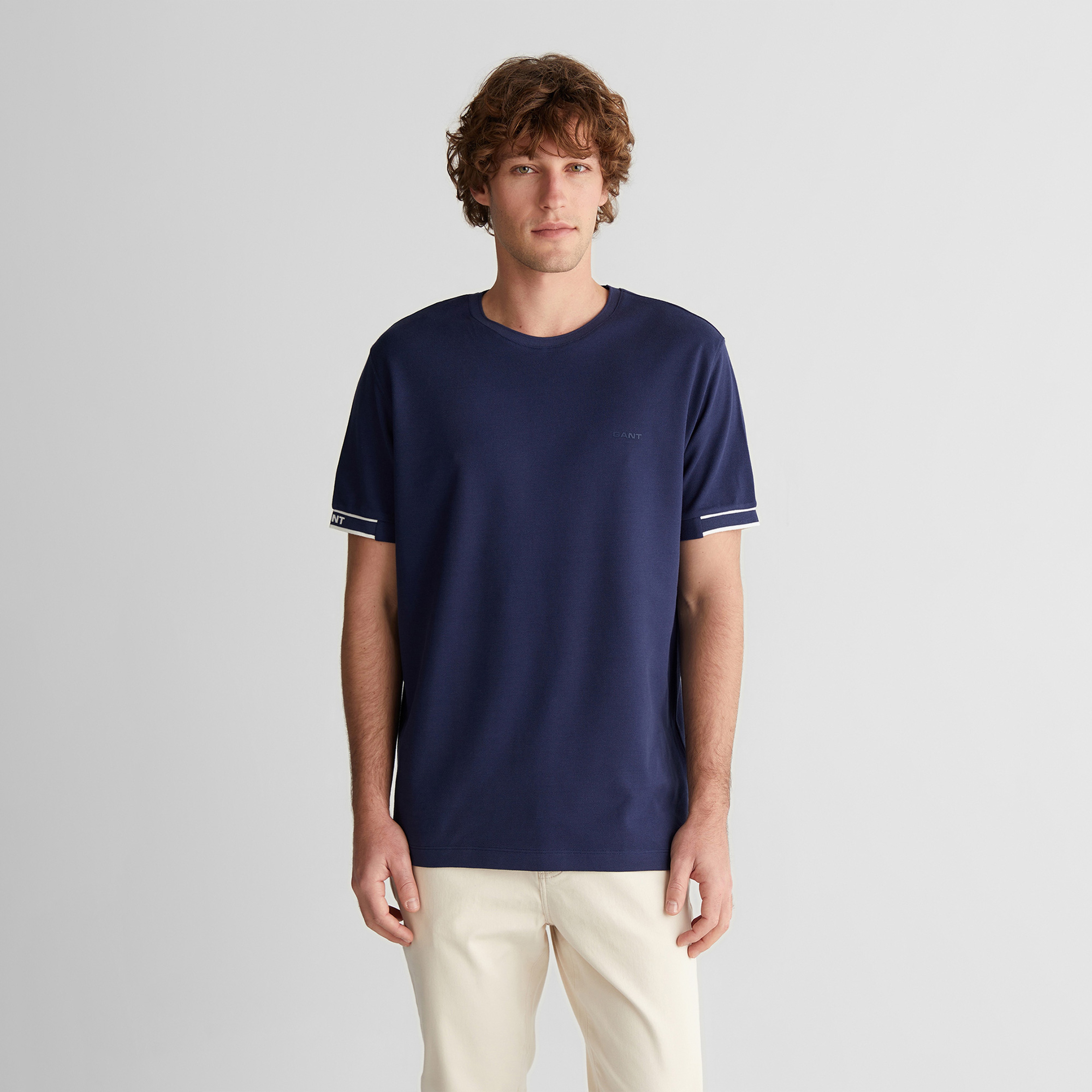 GANT Erkek Lacivert Kısa Kollu T-Shirt