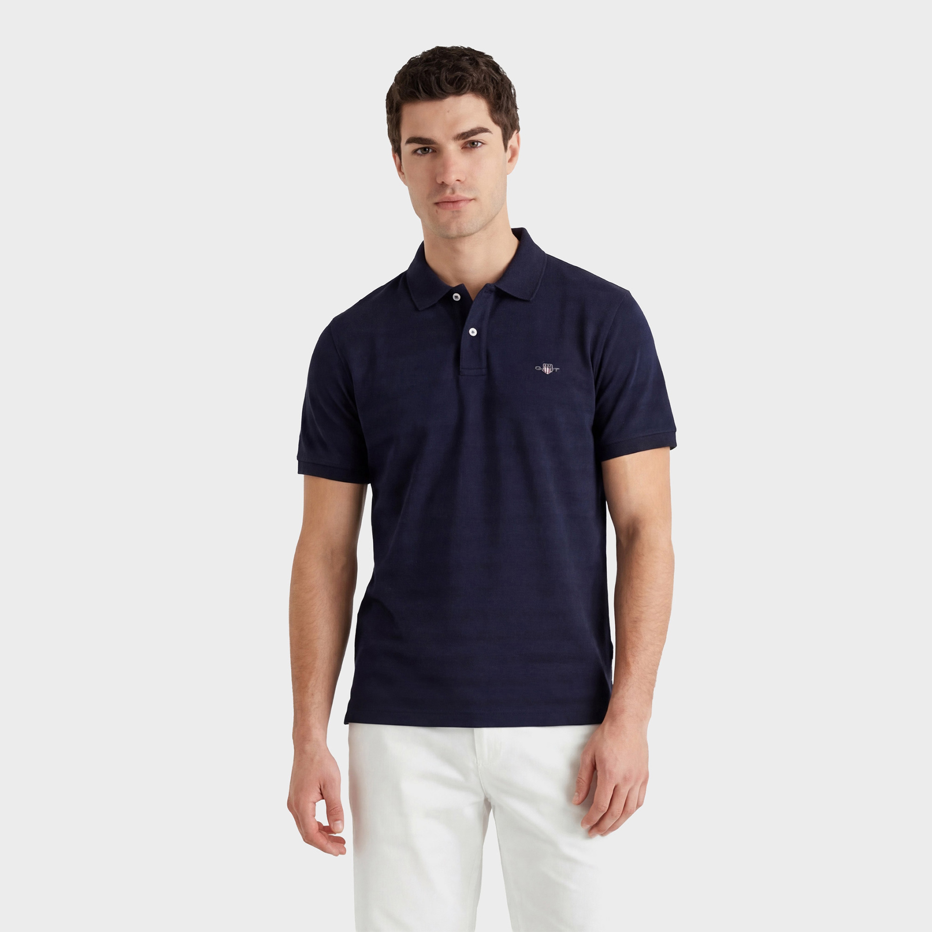 GANT Erkek Lacivert Regular Fit Polo Yaka T-Shirt