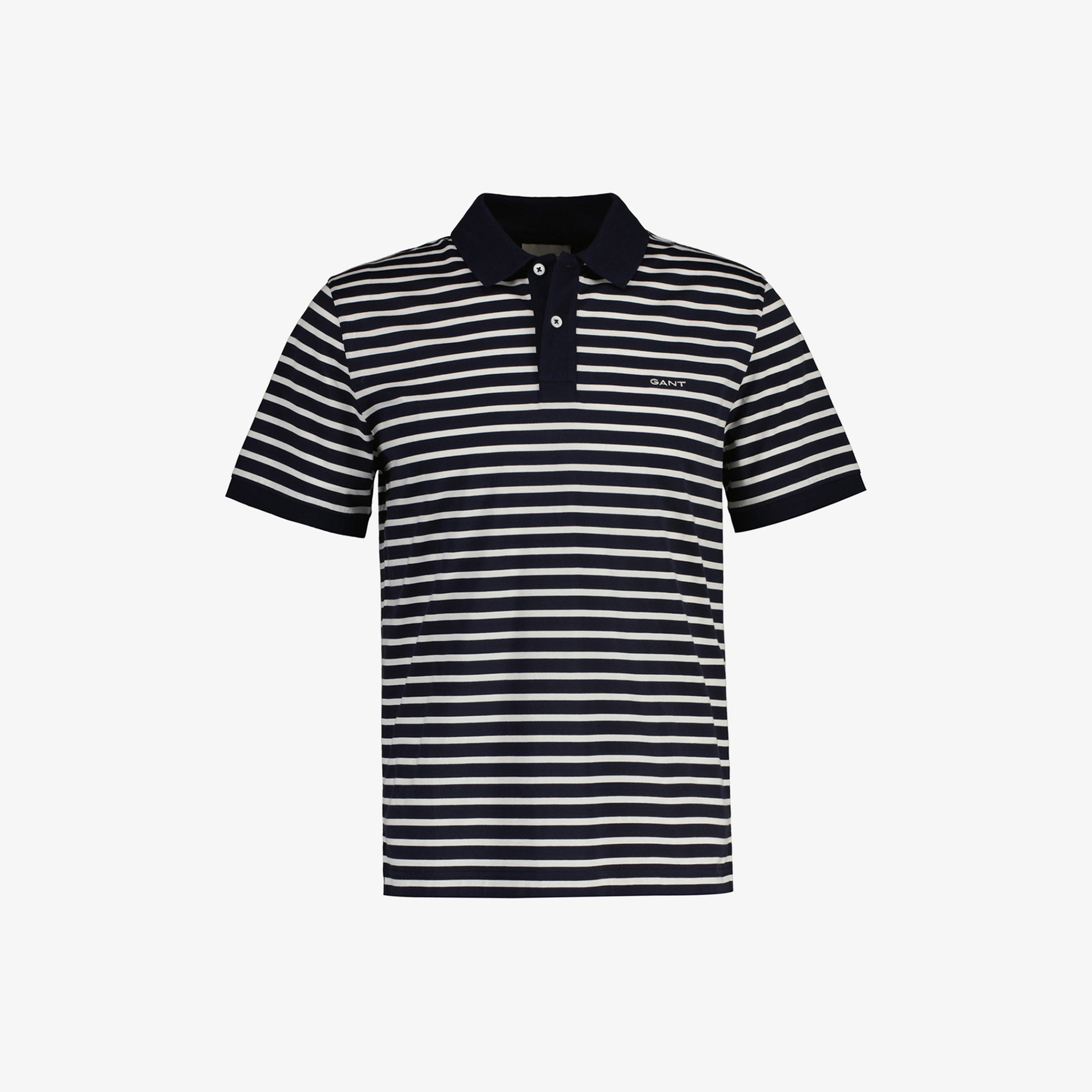 GANT Erkek Lacivert Regular Fit Yaka Çizgili Polo Yaka T-Shirt