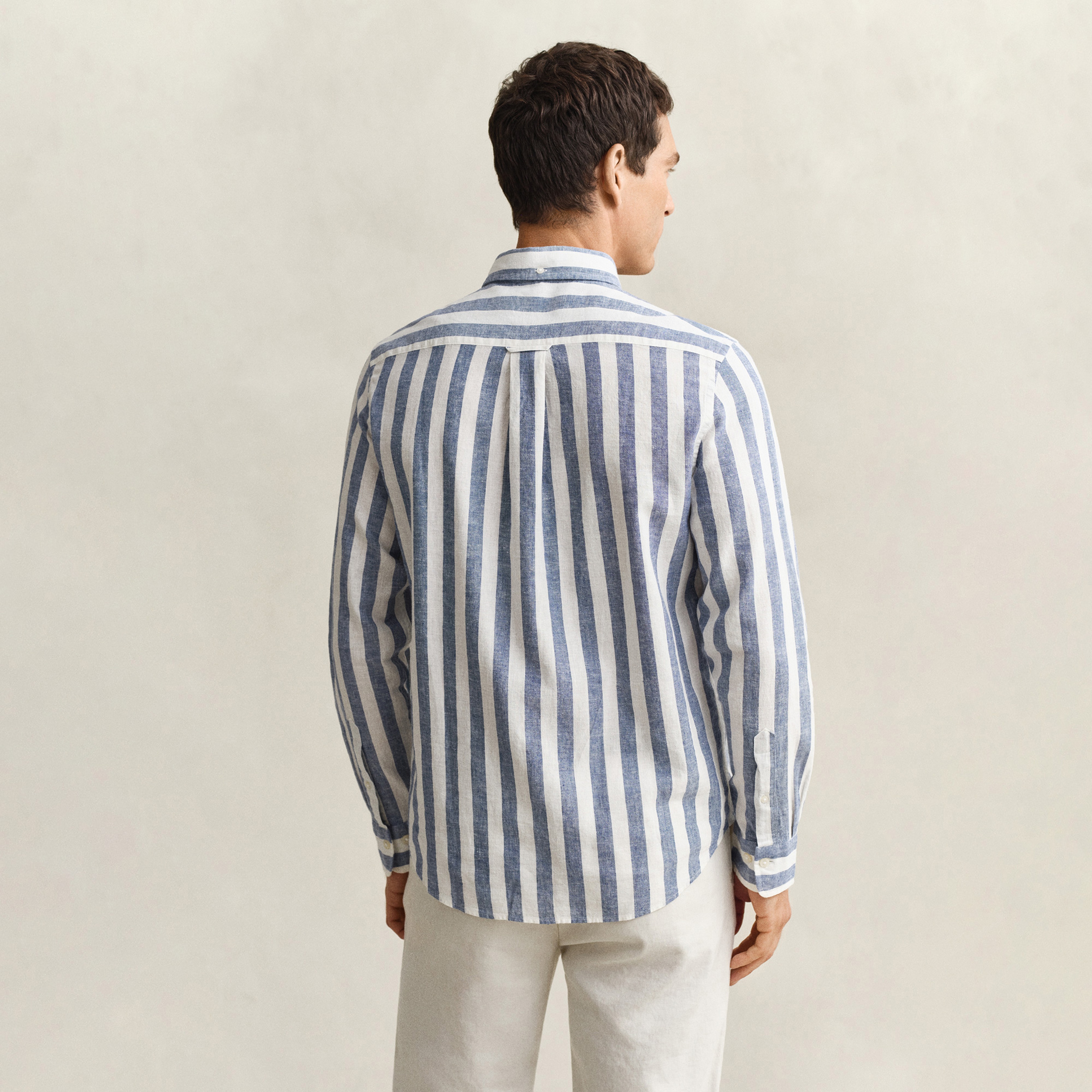 GANT Erkek Mavi Regular Fit Çizgili Logolu Gömlek