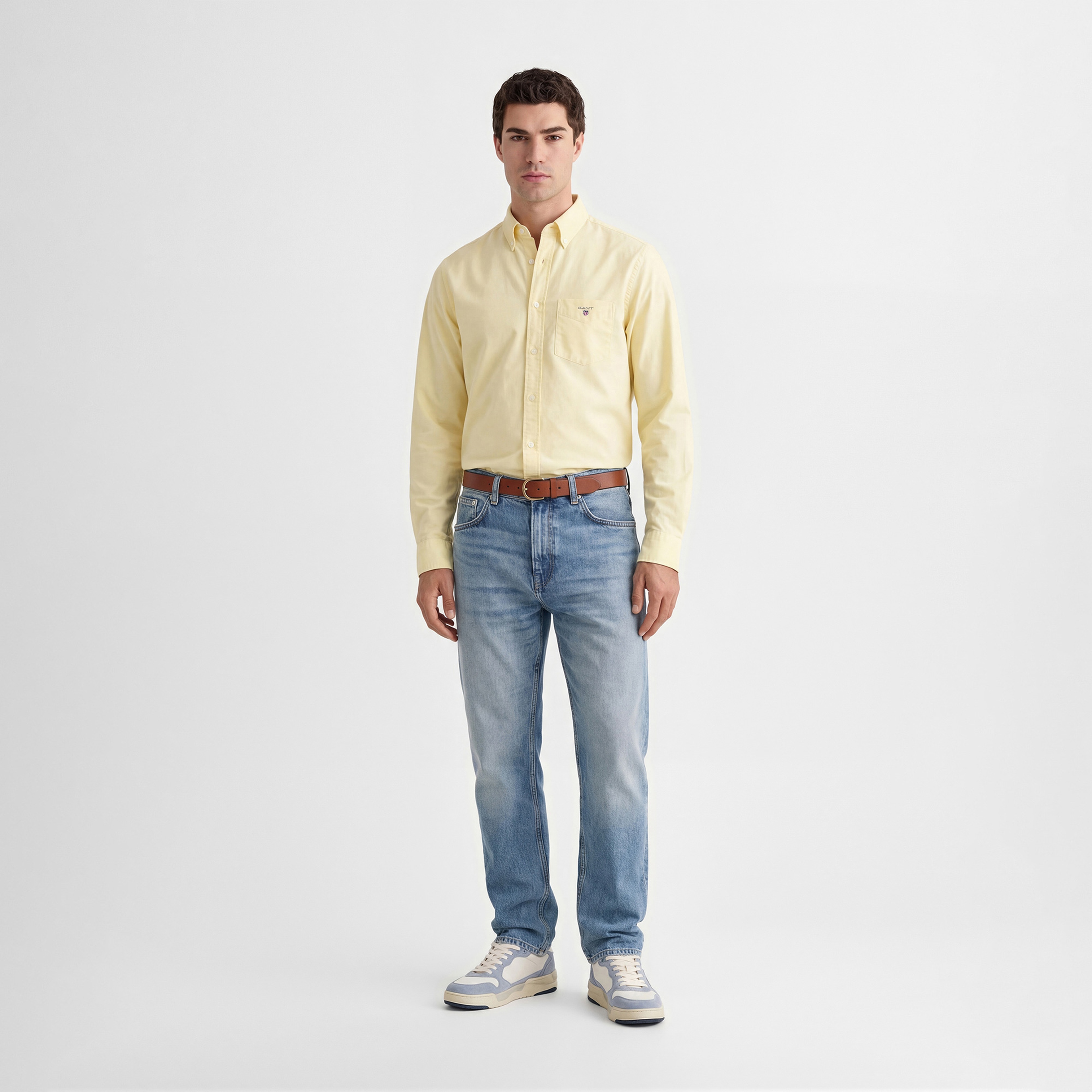 GANT Erkek Sarı Regular Fit Logolu Gömlek