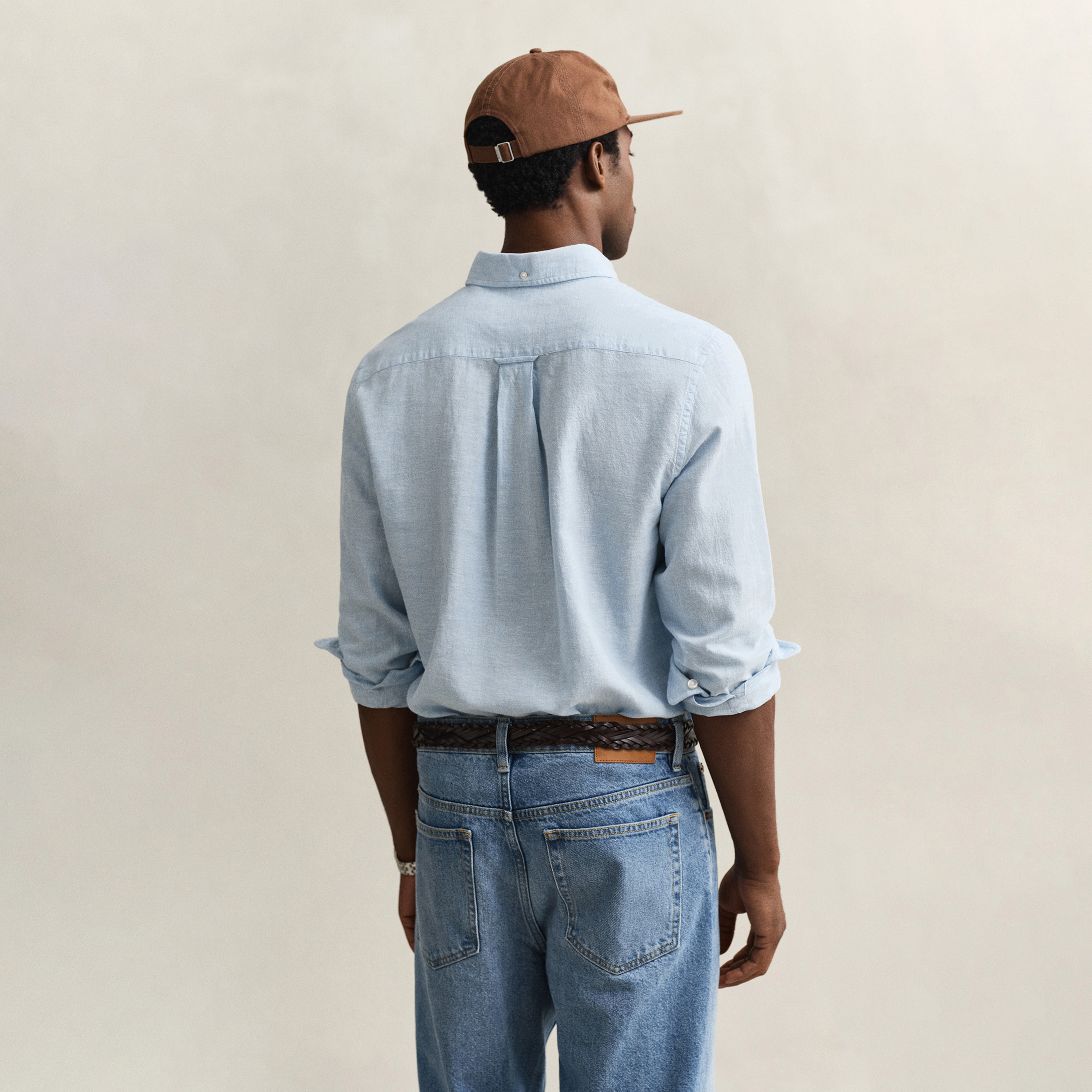 GANT Erkek Mavi Regular Fit Logolu Gömlek
