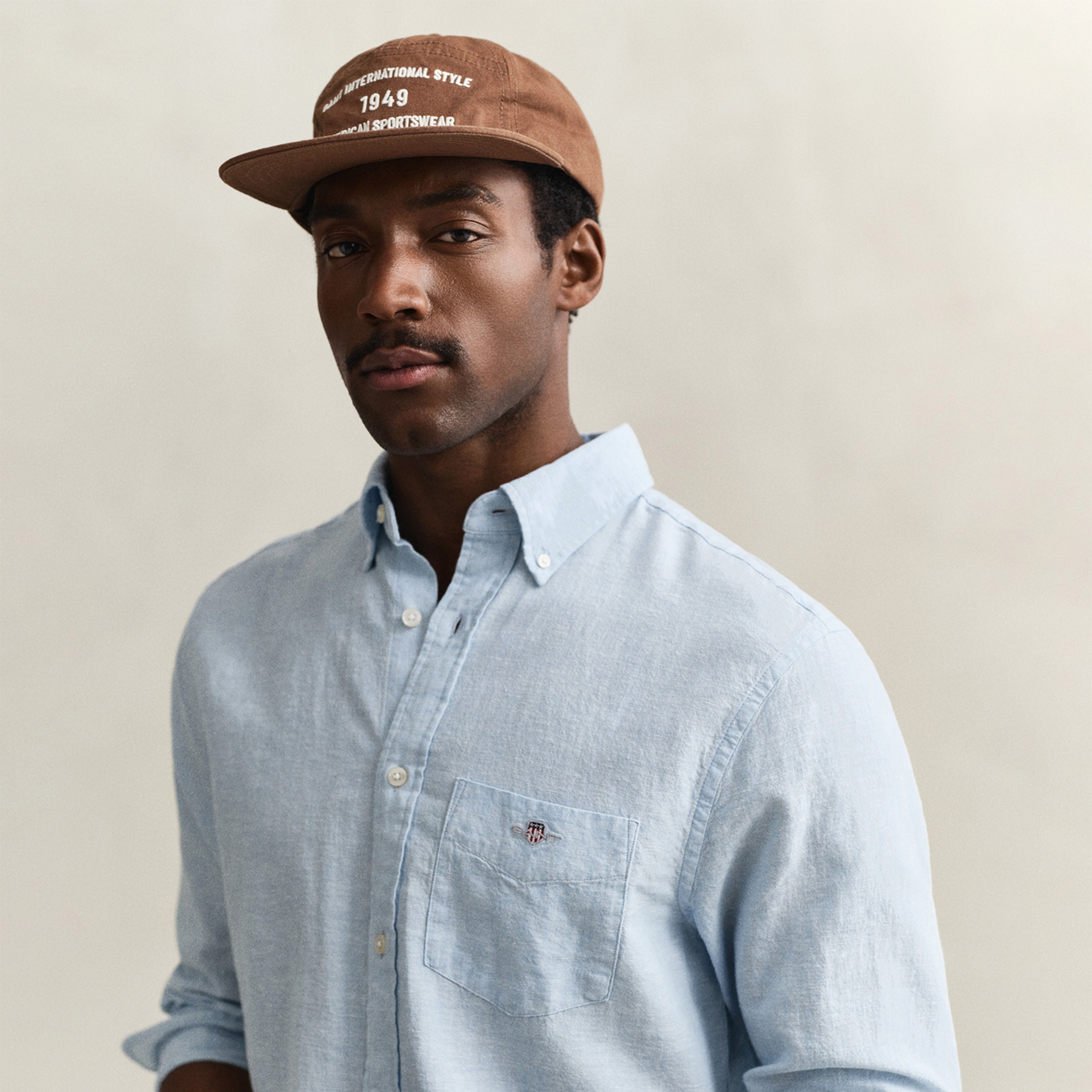 GANT Erkek Mavi Regular Fit Logolu Gömlek