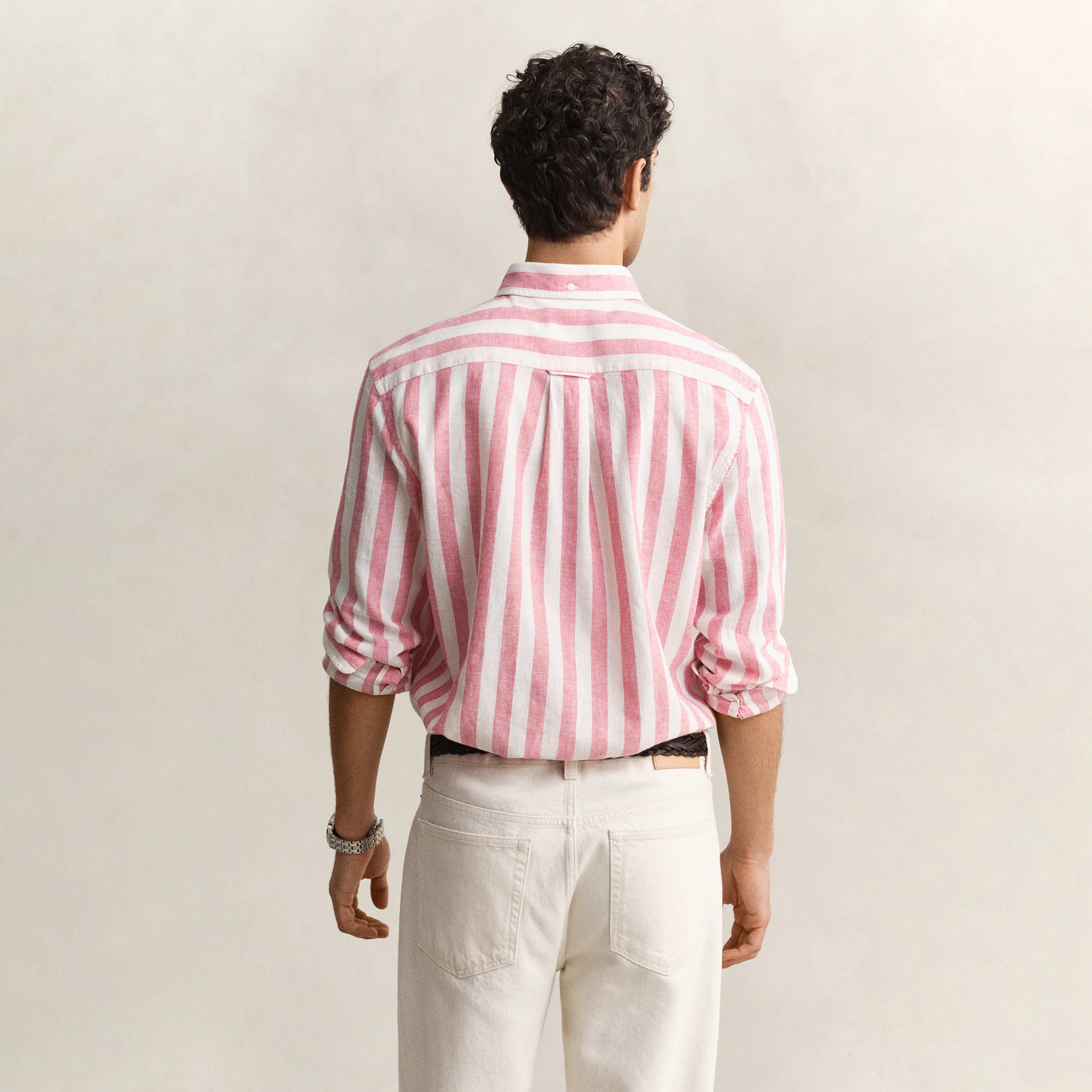 GANT Erkek Pembe Regular Fit Çizgili Logolu Gömlek