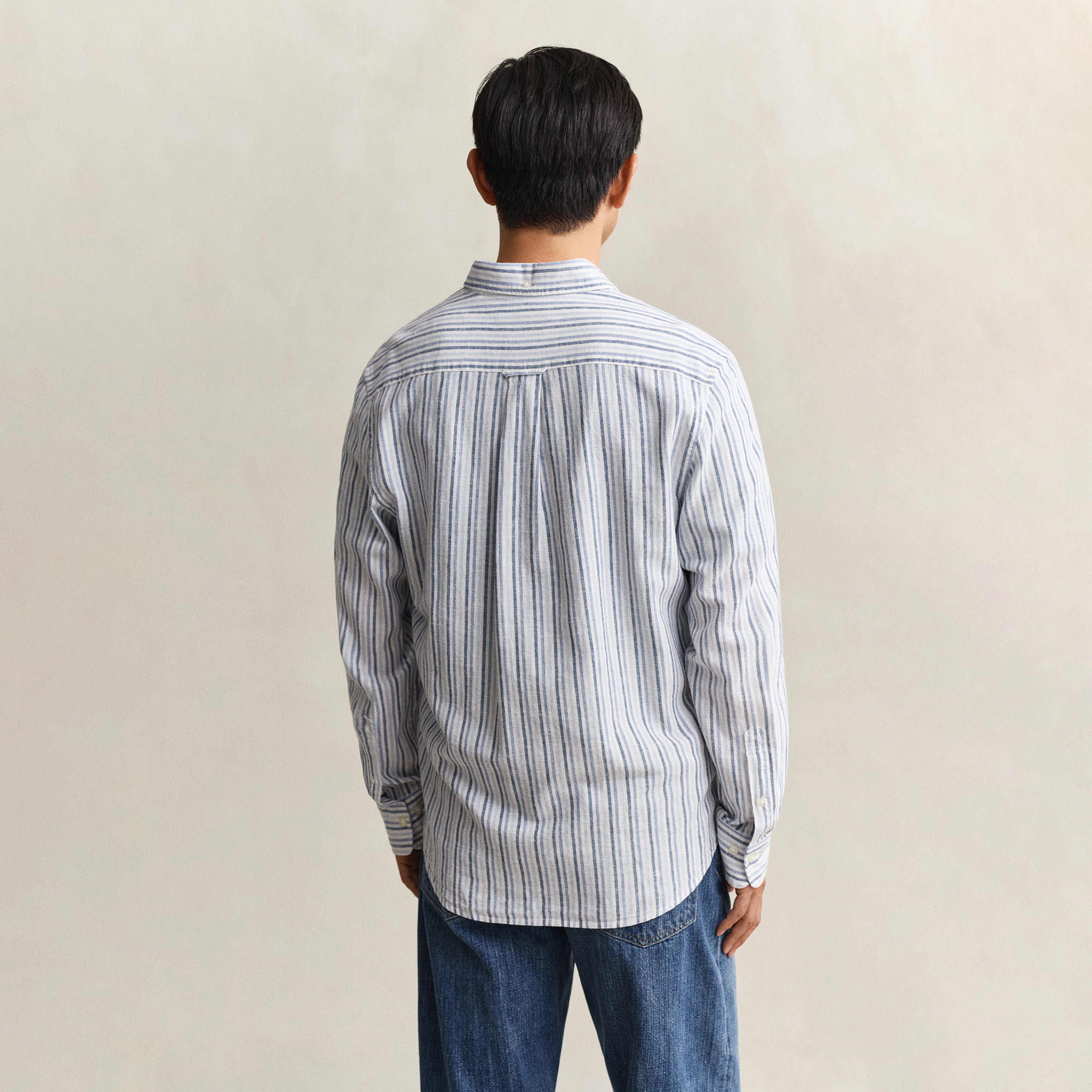 GANT Erkek Mavi Regular Fit Çizgili Gömlek