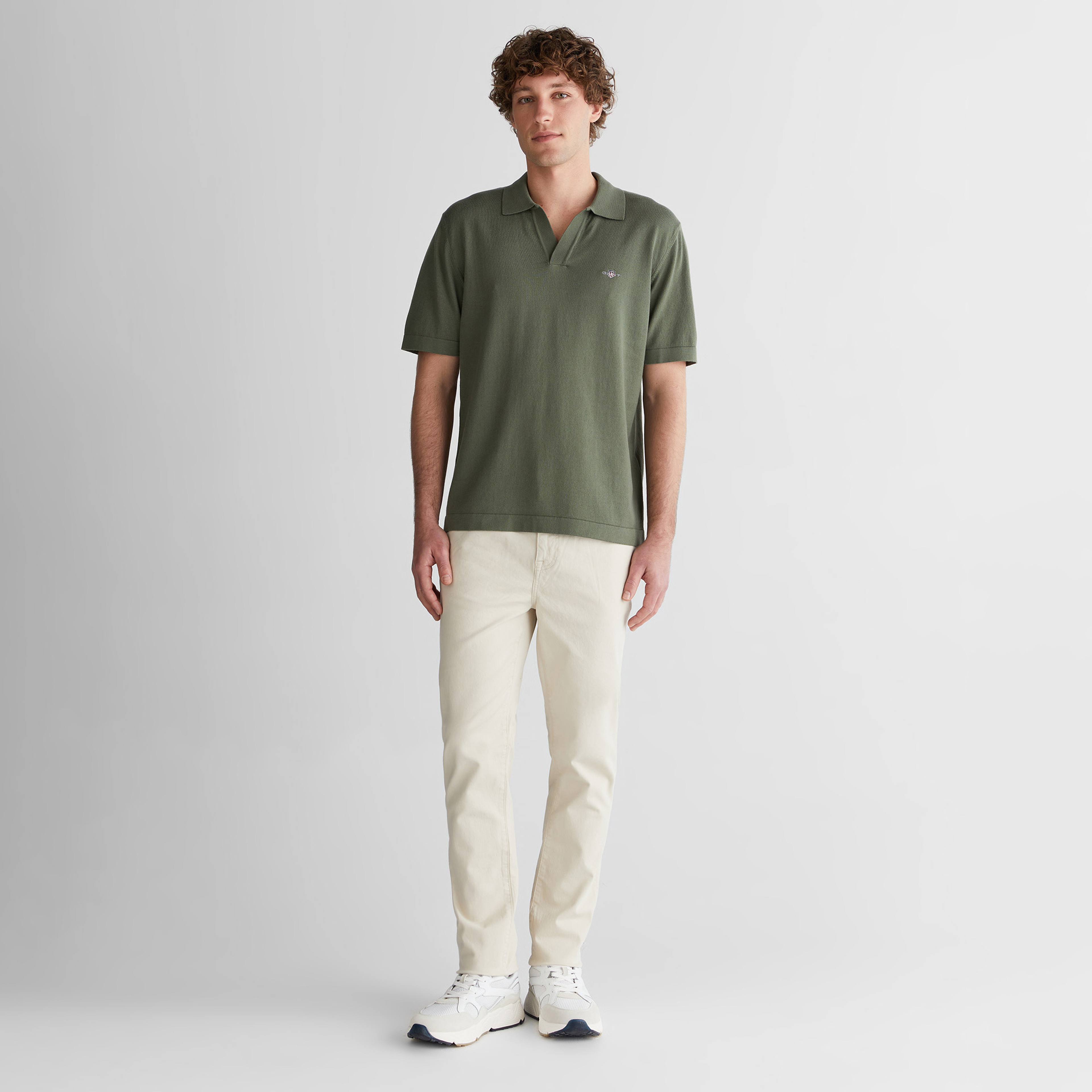 GANT Erkek Yeşil Regular Fit Polo Yaka Kısa Kollu Triko