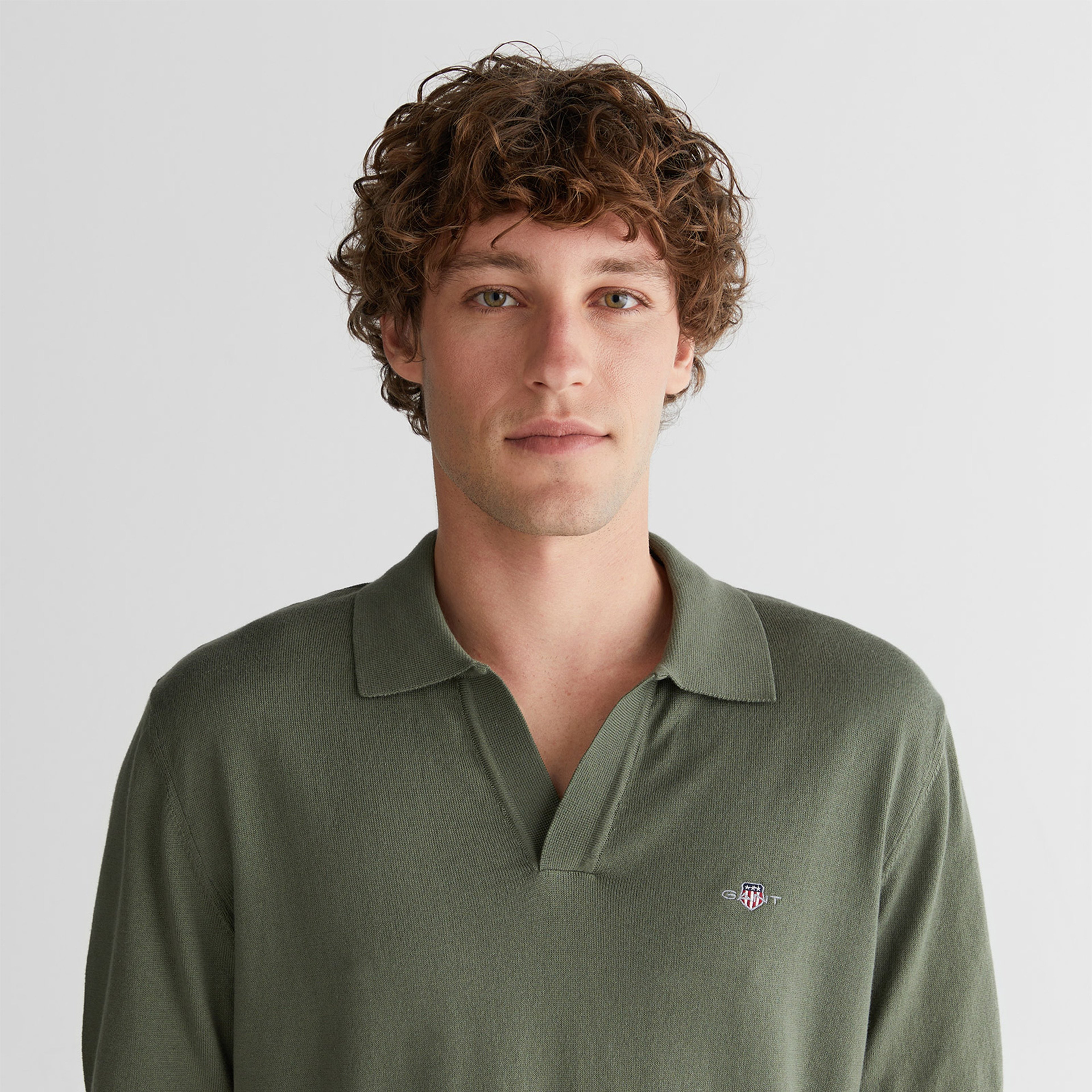 GANT Erkek Yeşil Regular Fit Polo Yaka Kısa Kollu Triko