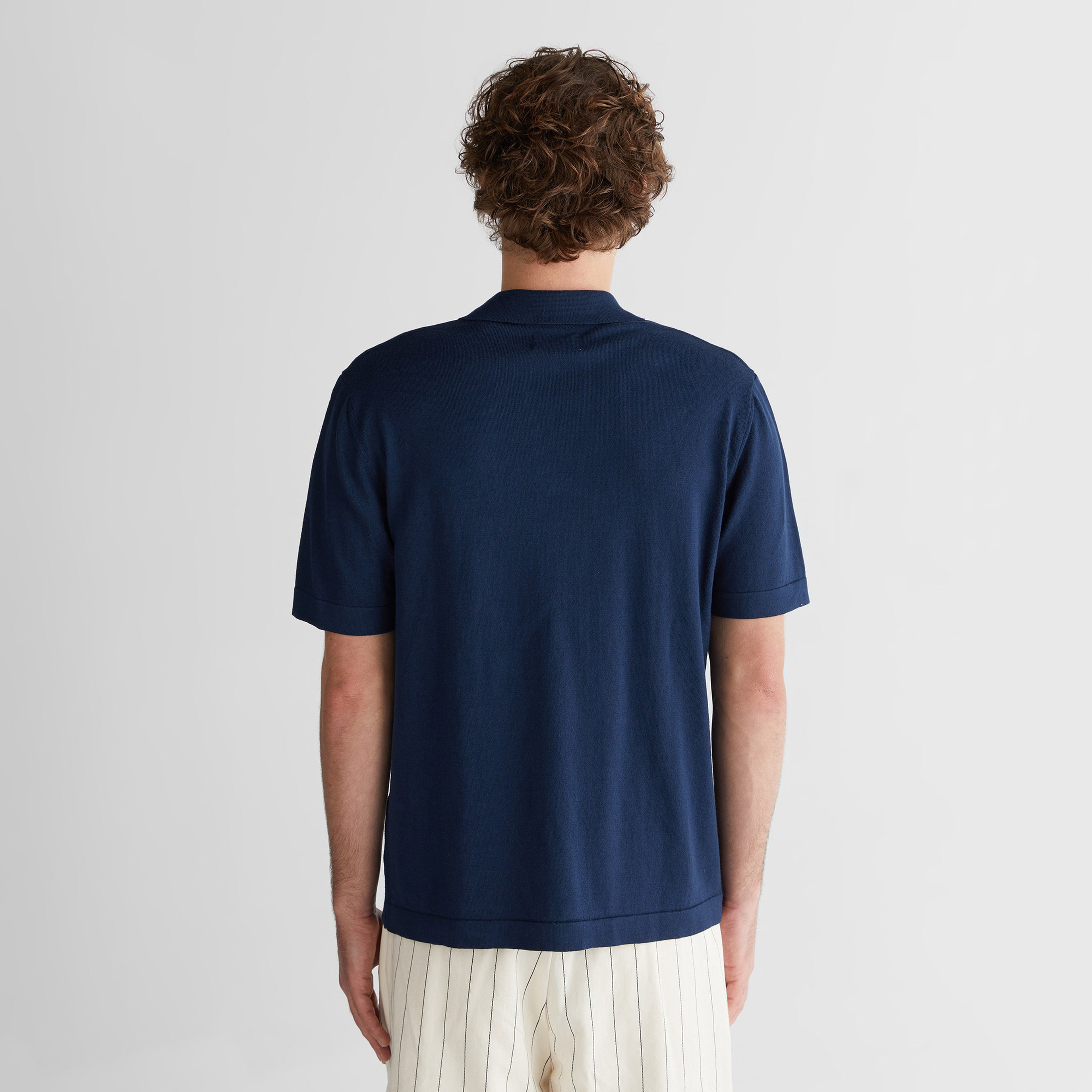 GANT Erkek Lacivert Regular Fit Polo Yaka Kısa Kollu Triko