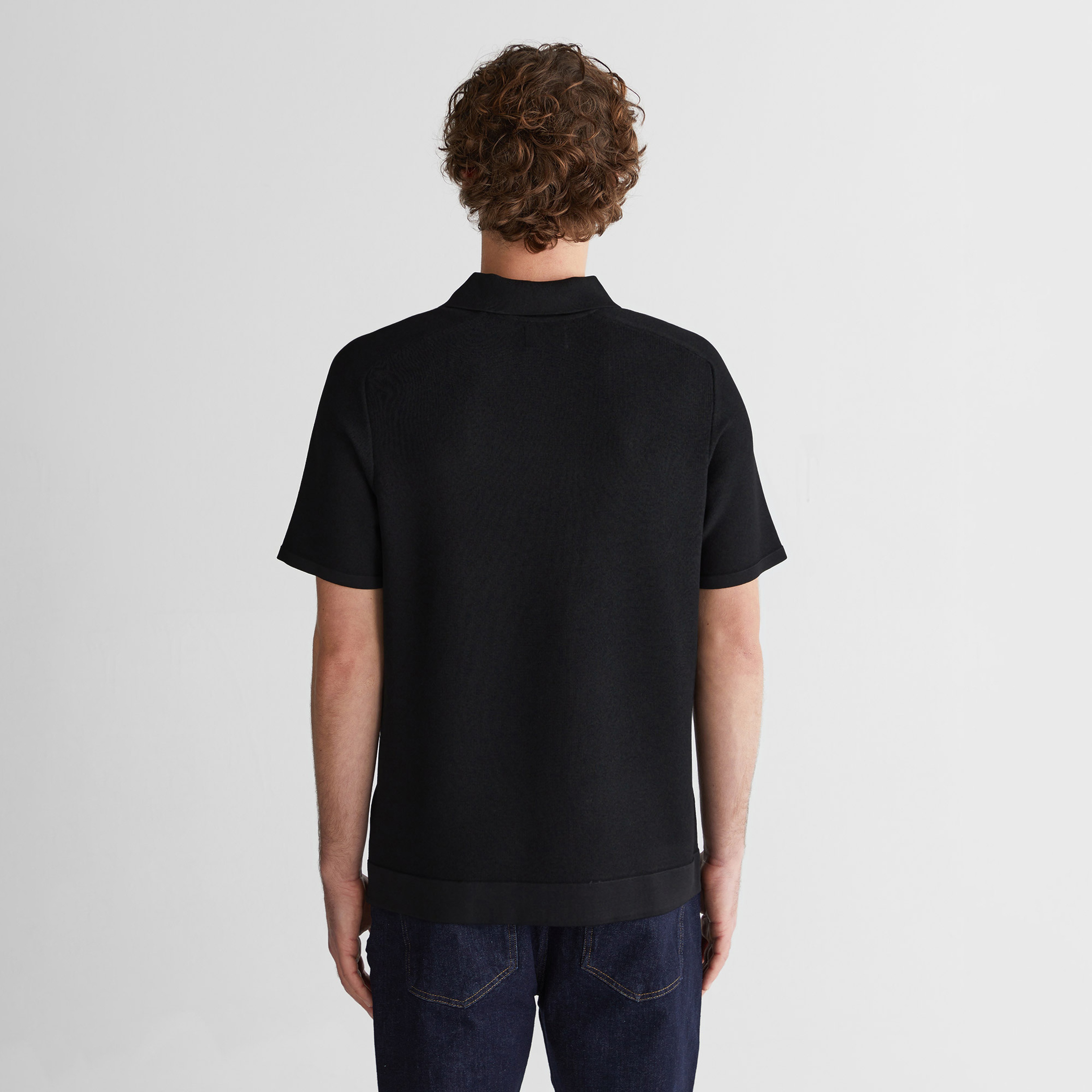 GANT Erkek Siyah Regular Fit Yarım Fermuarlı Kısa Kollu T-Shirt