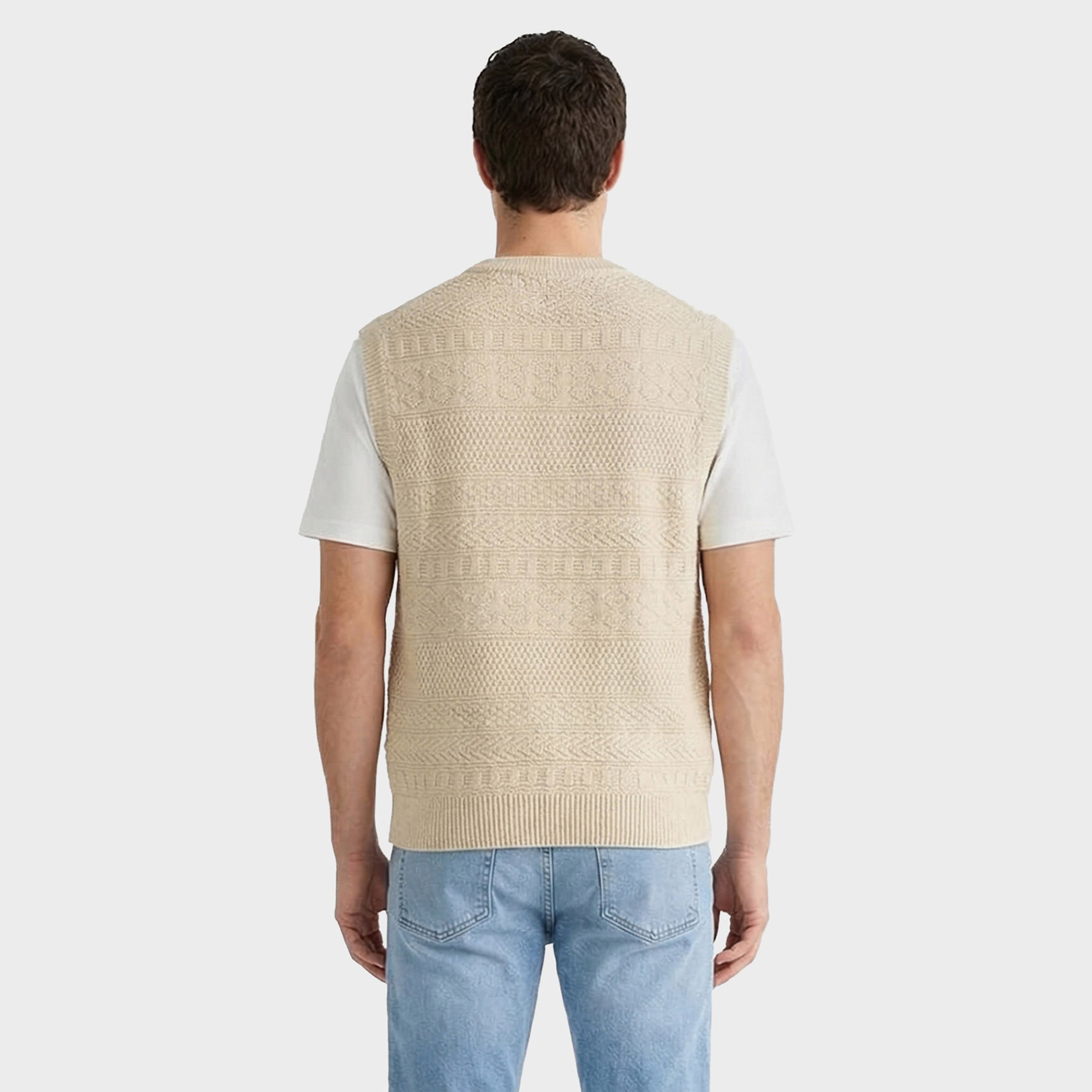 GANT Erkek Krem V Yaka Süveter