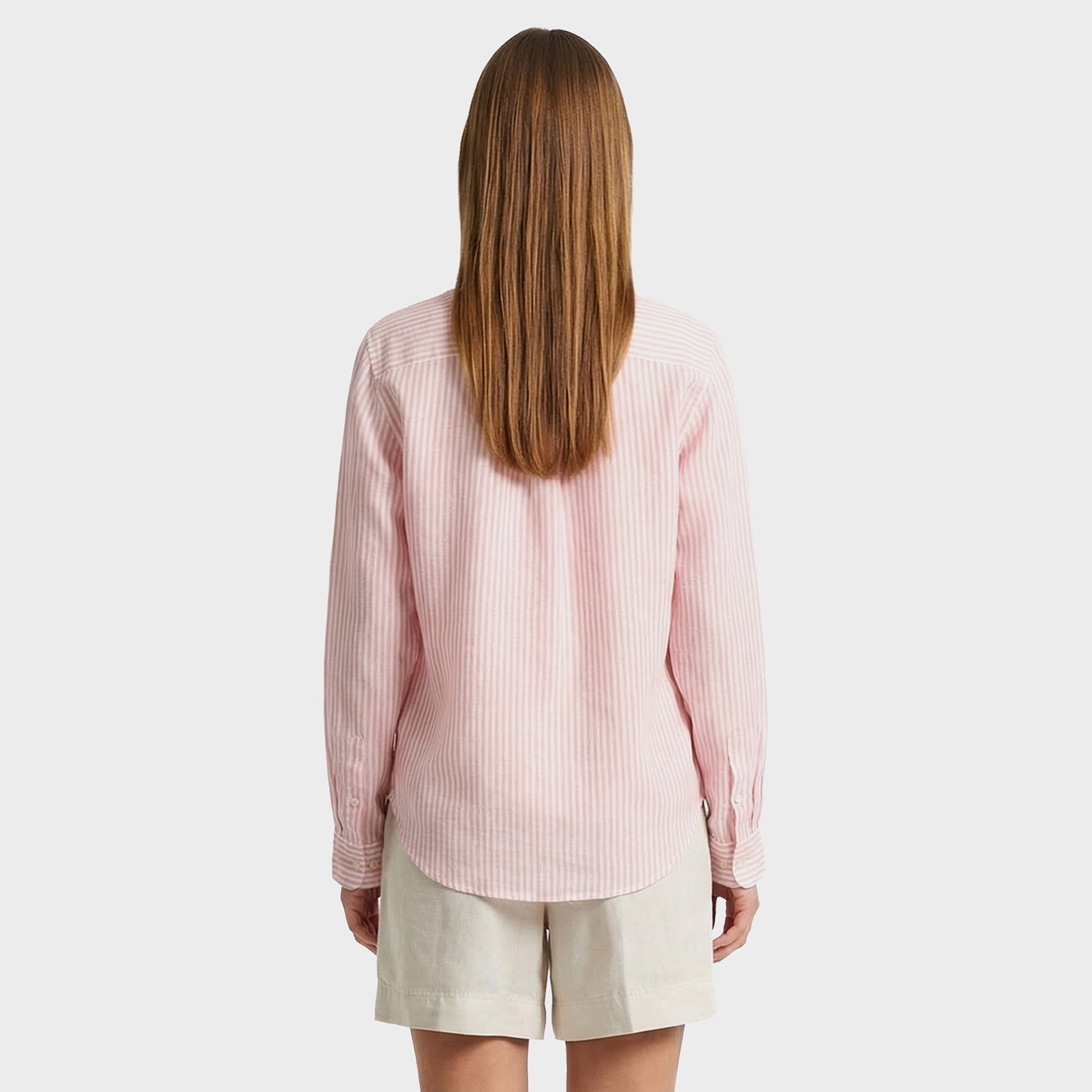 GANT Kadın Pembe Regular Fit Çizgili Gömlek