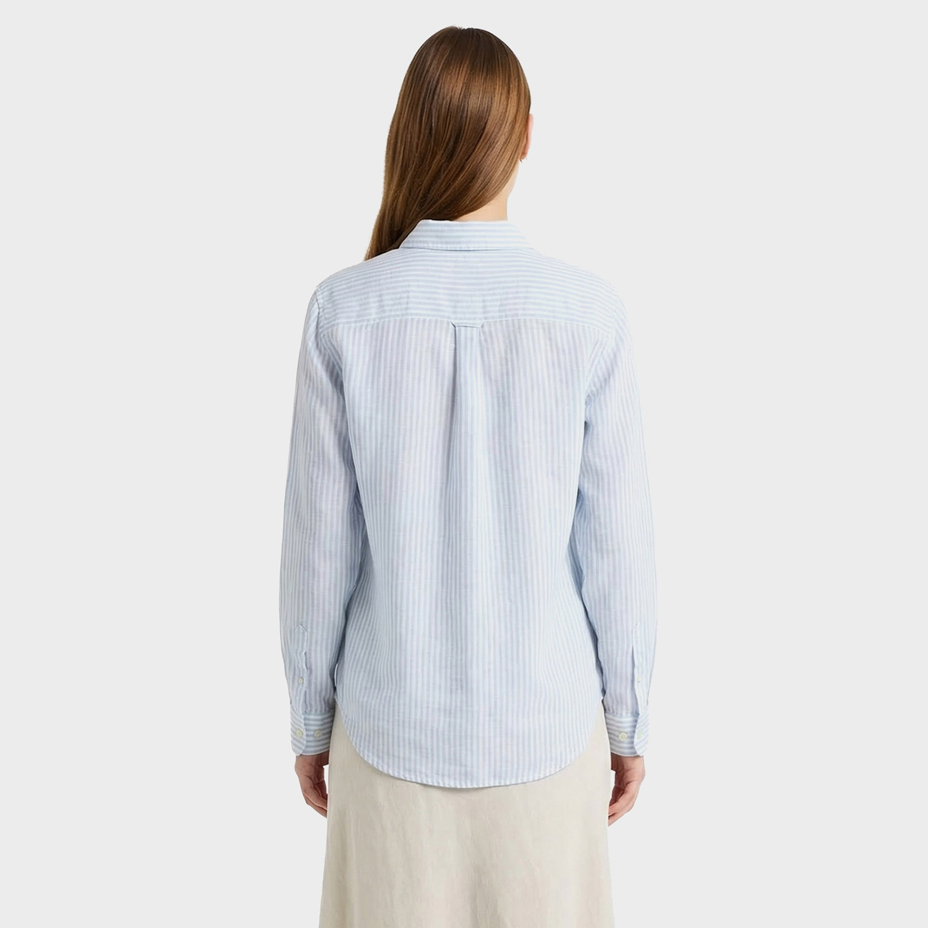 GANT Kadın Mavi Regular Fit Çizgili Gömlek