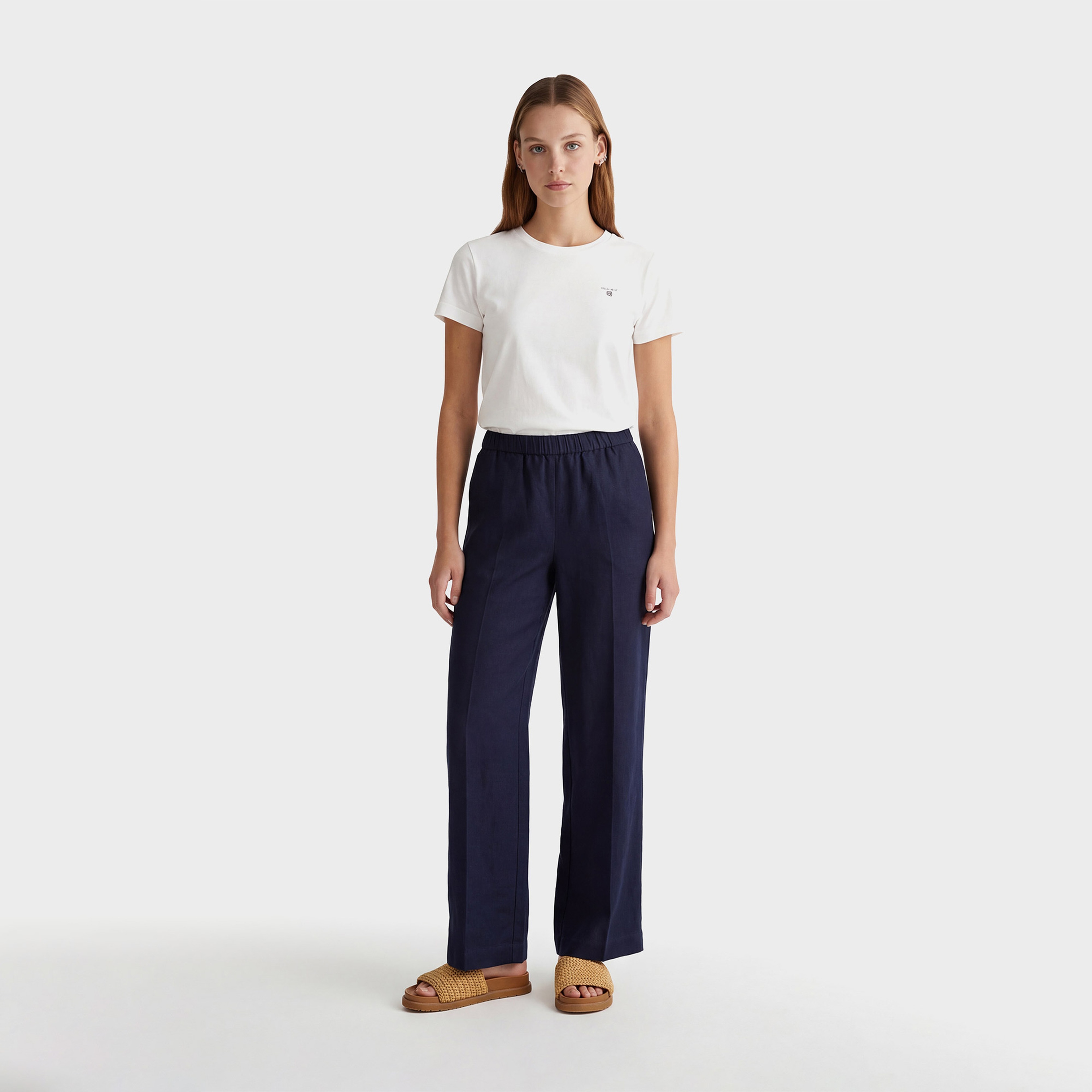 GANT Kadın Lacivert Relaxed Fit Pantolon