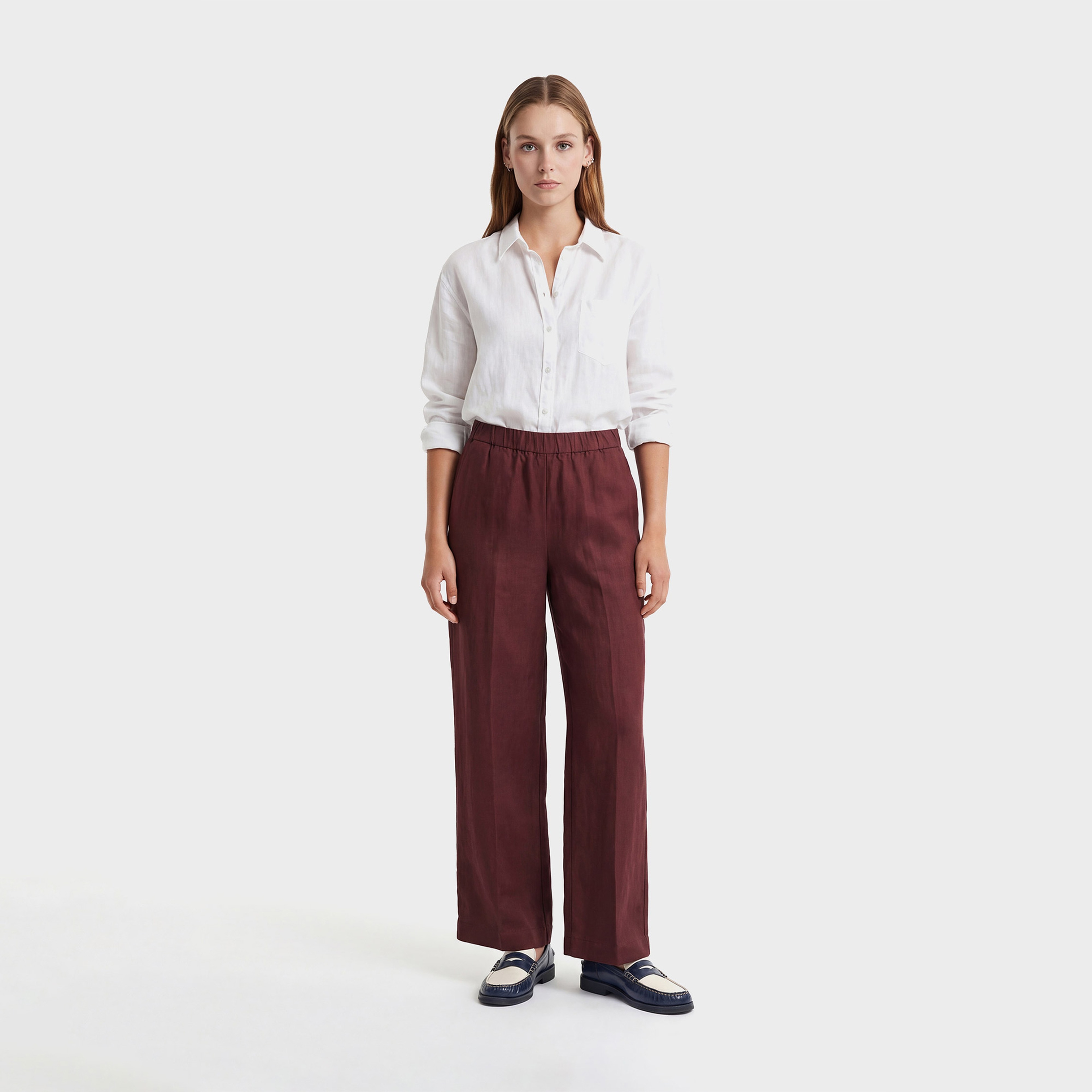 GANT Kadın Kahverengi Relaxed Fit Pantolon