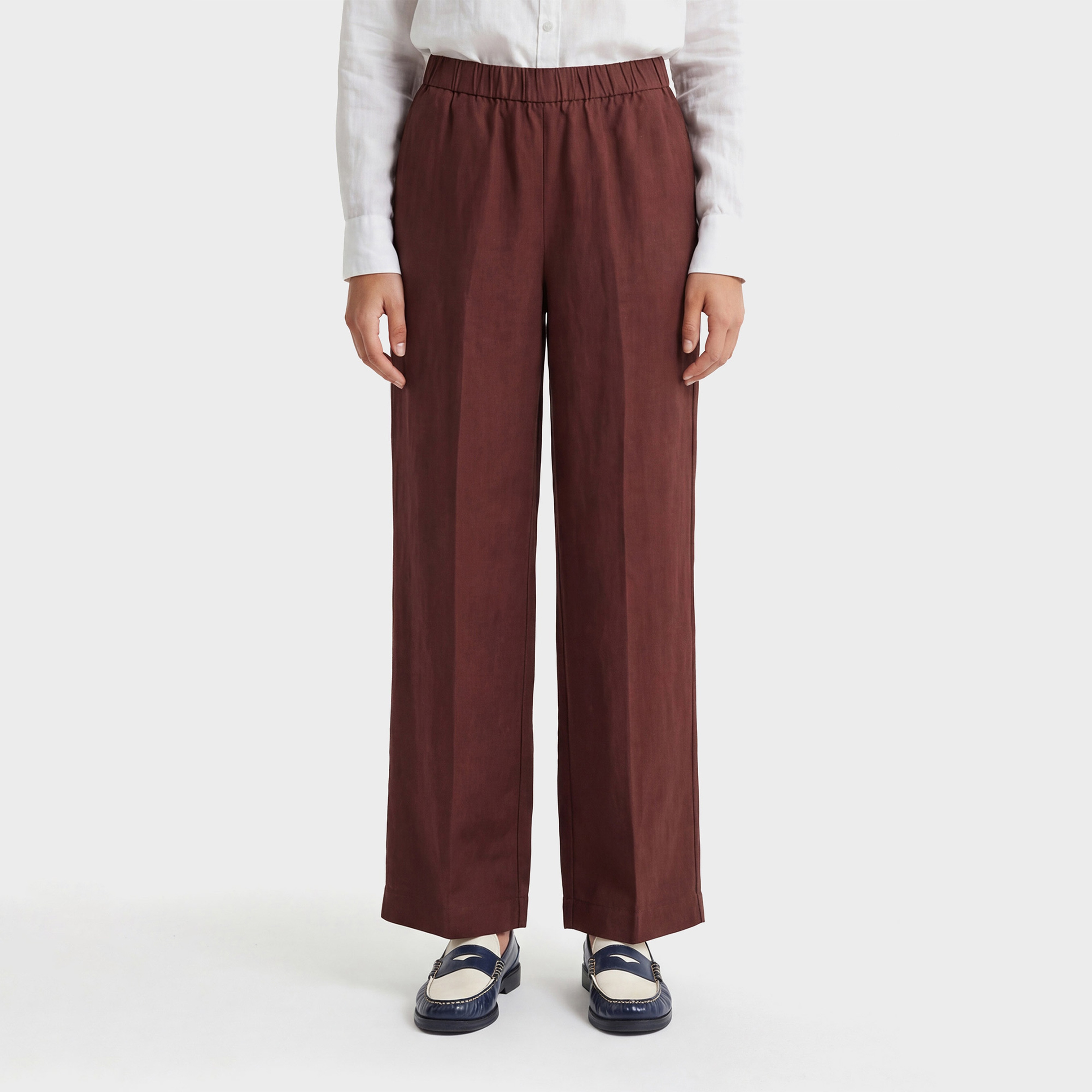 GANT Kadın Kahverengi Relaxed Fit Pantolon
