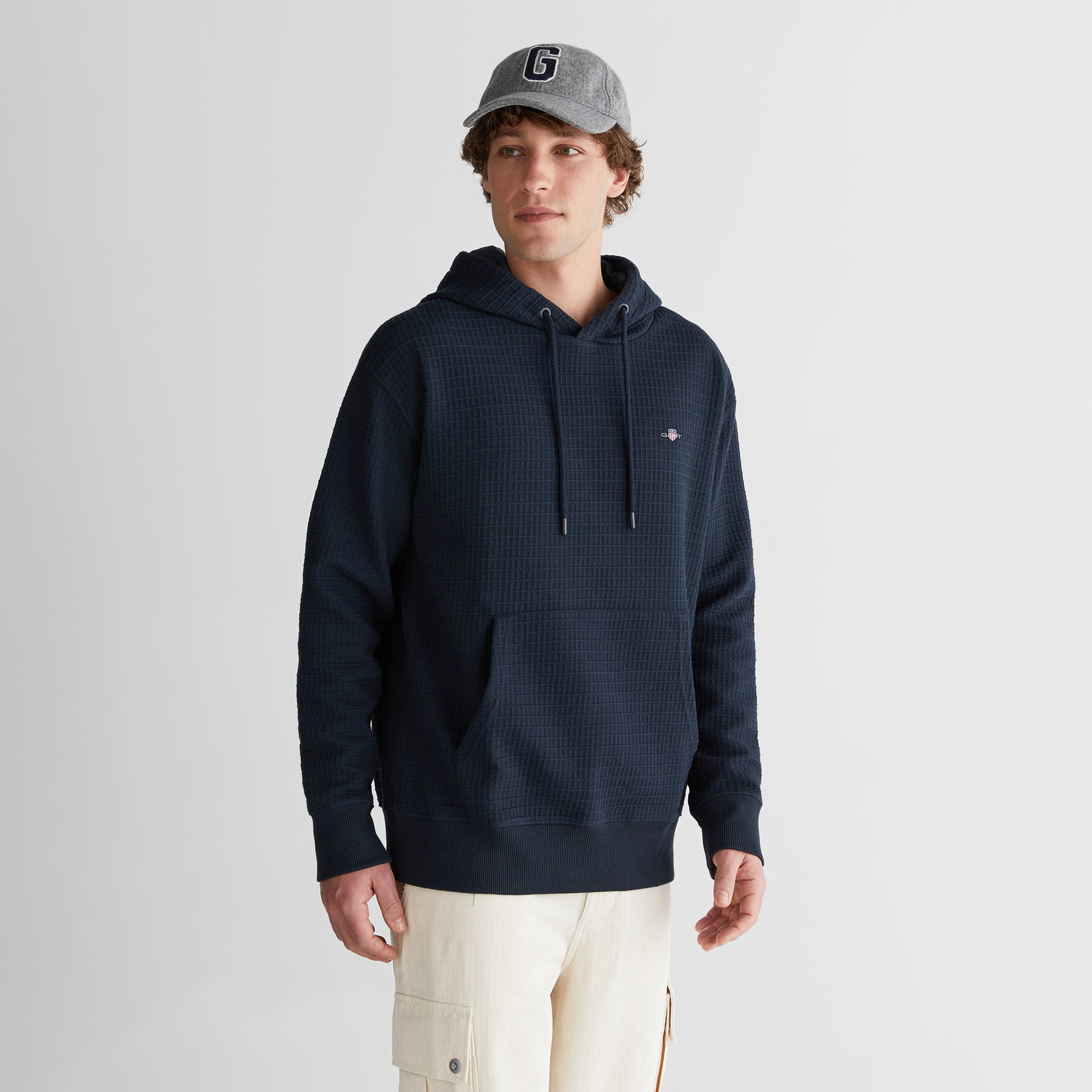 GANT Erkek Lacivert Regular Fit Kapüşonlu Sweatshirt