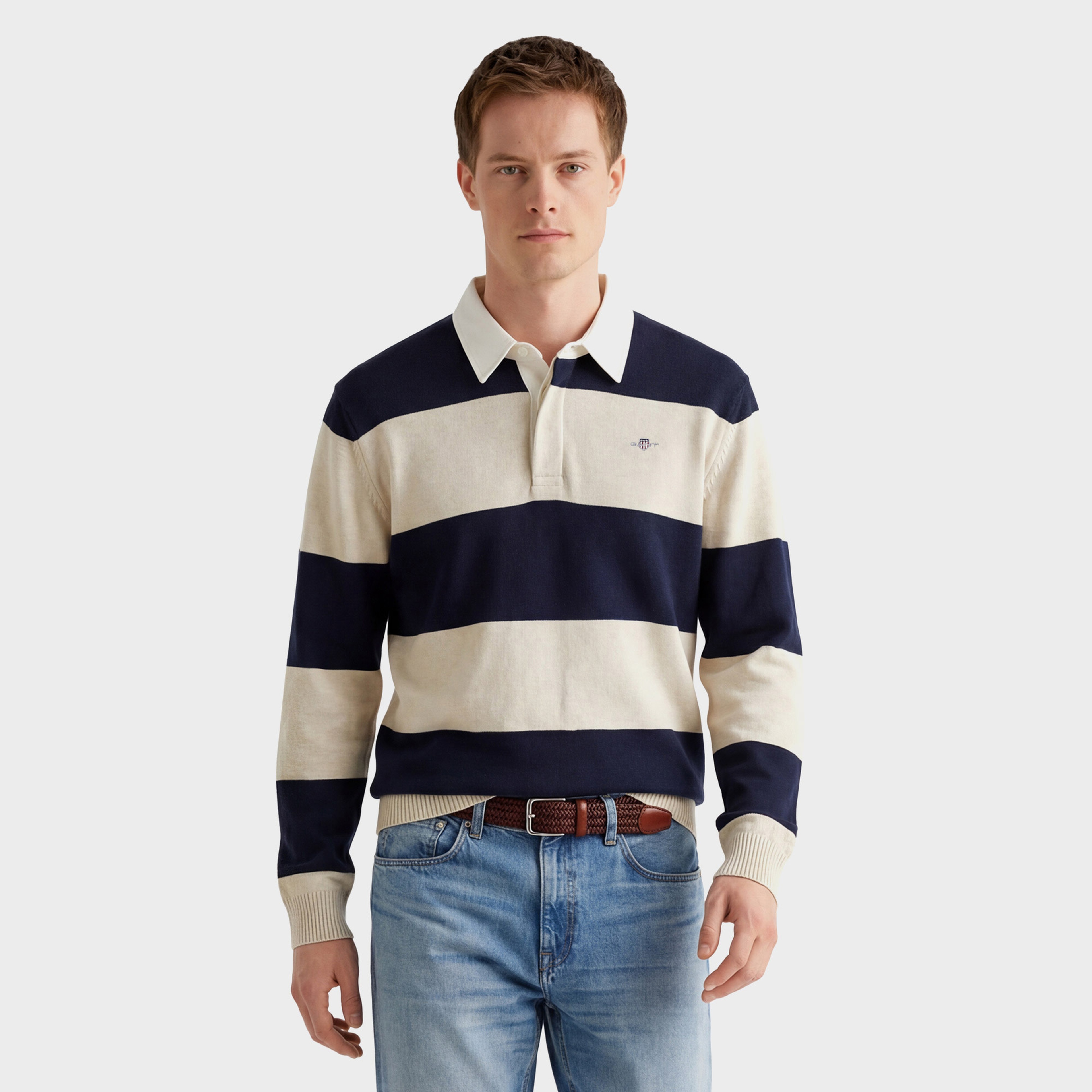 GANT Erkek Lacivert Regular Fit Polo Yaka Triko