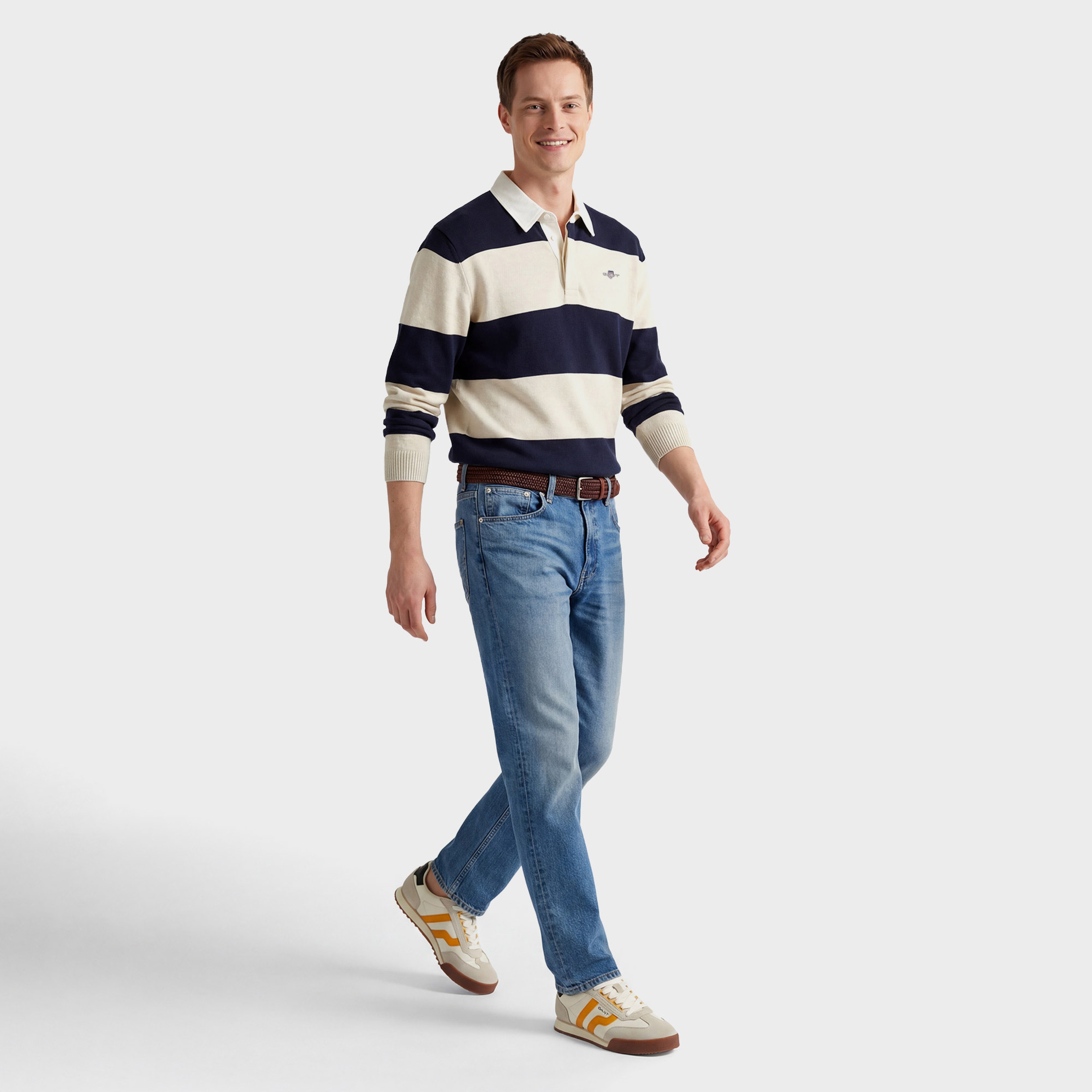 GANT Erkek Lacivert Regular Fit Polo Yaka Triko