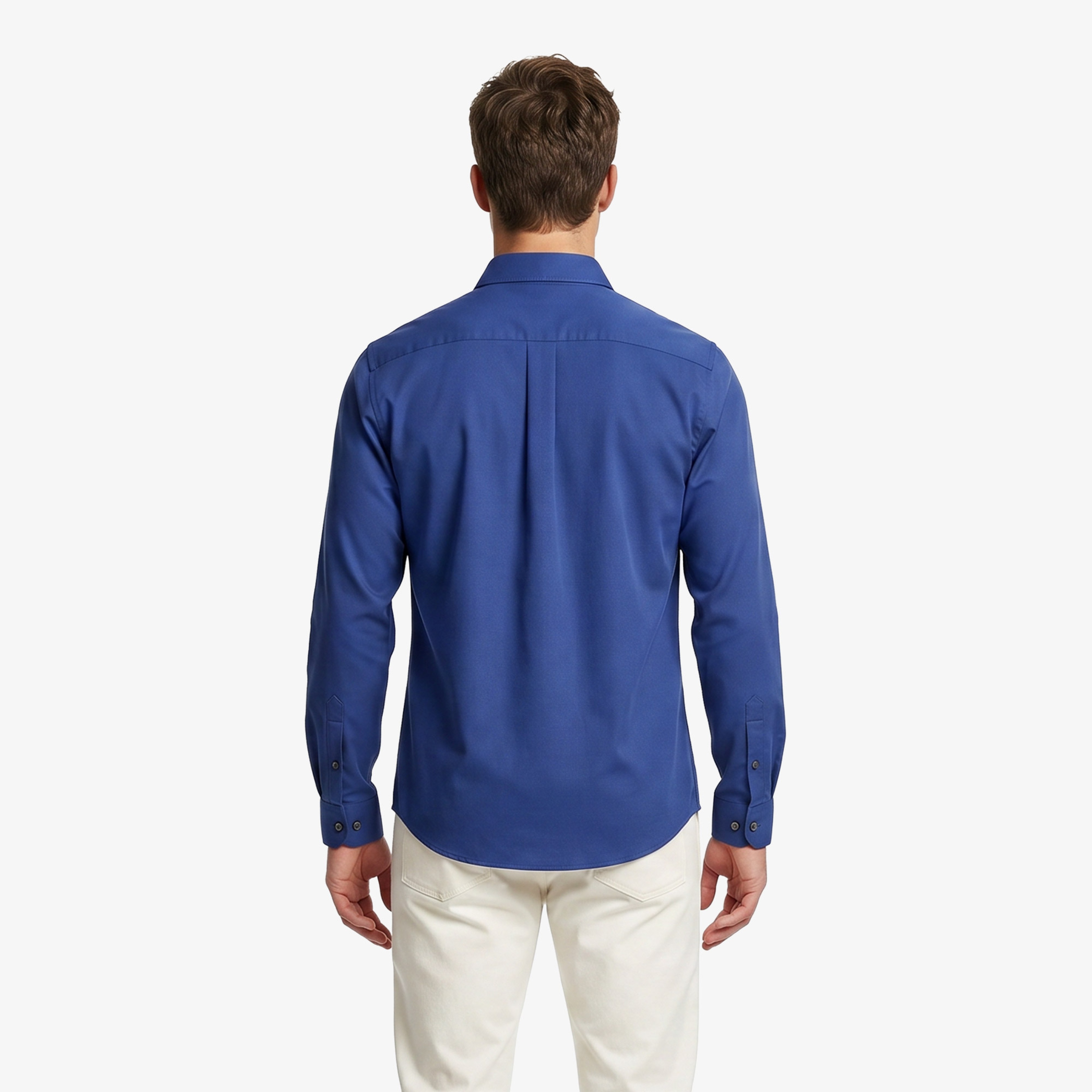 Men's Blue Slim Fit shirt with button collar