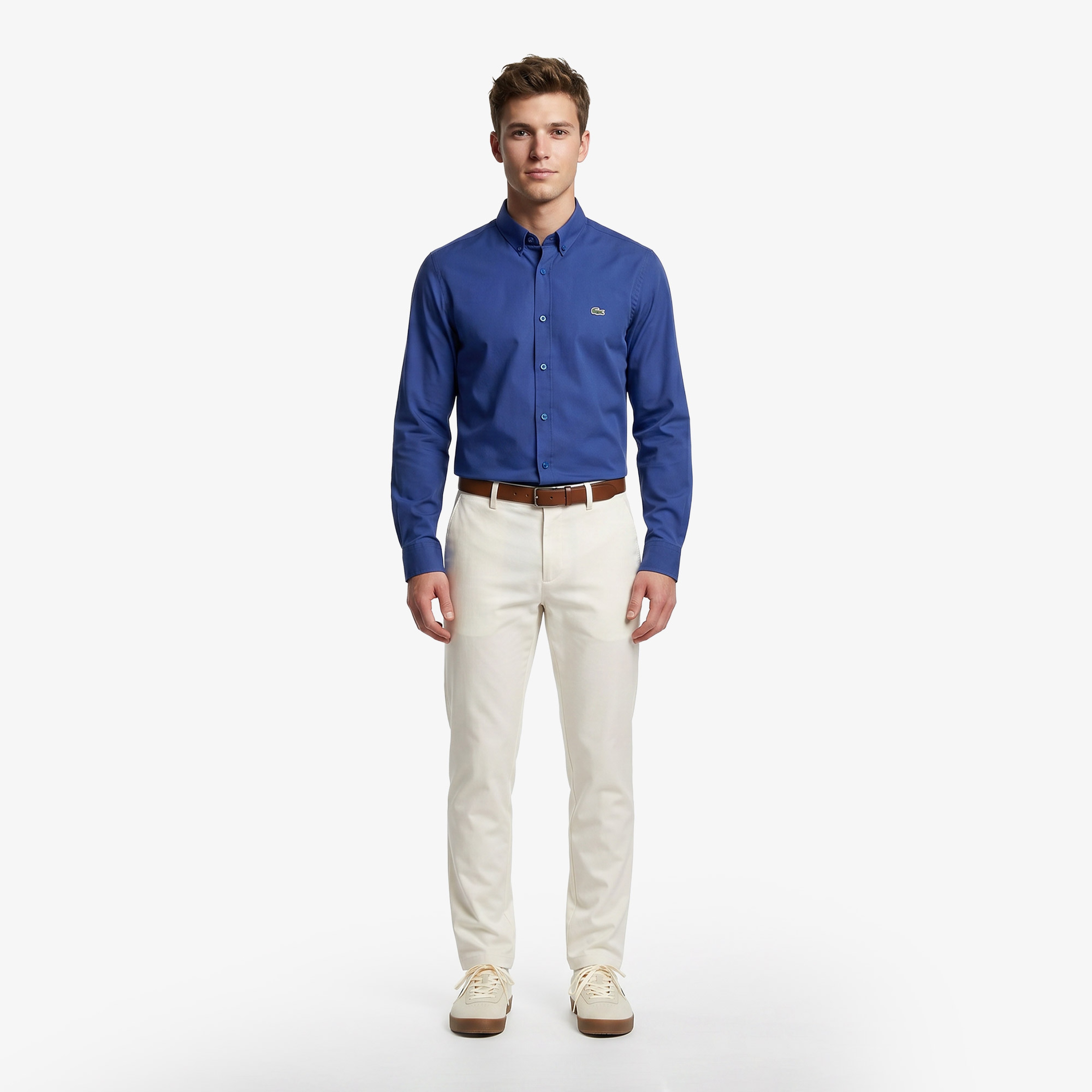 Men's Blue Slim Fit shirt with button collar