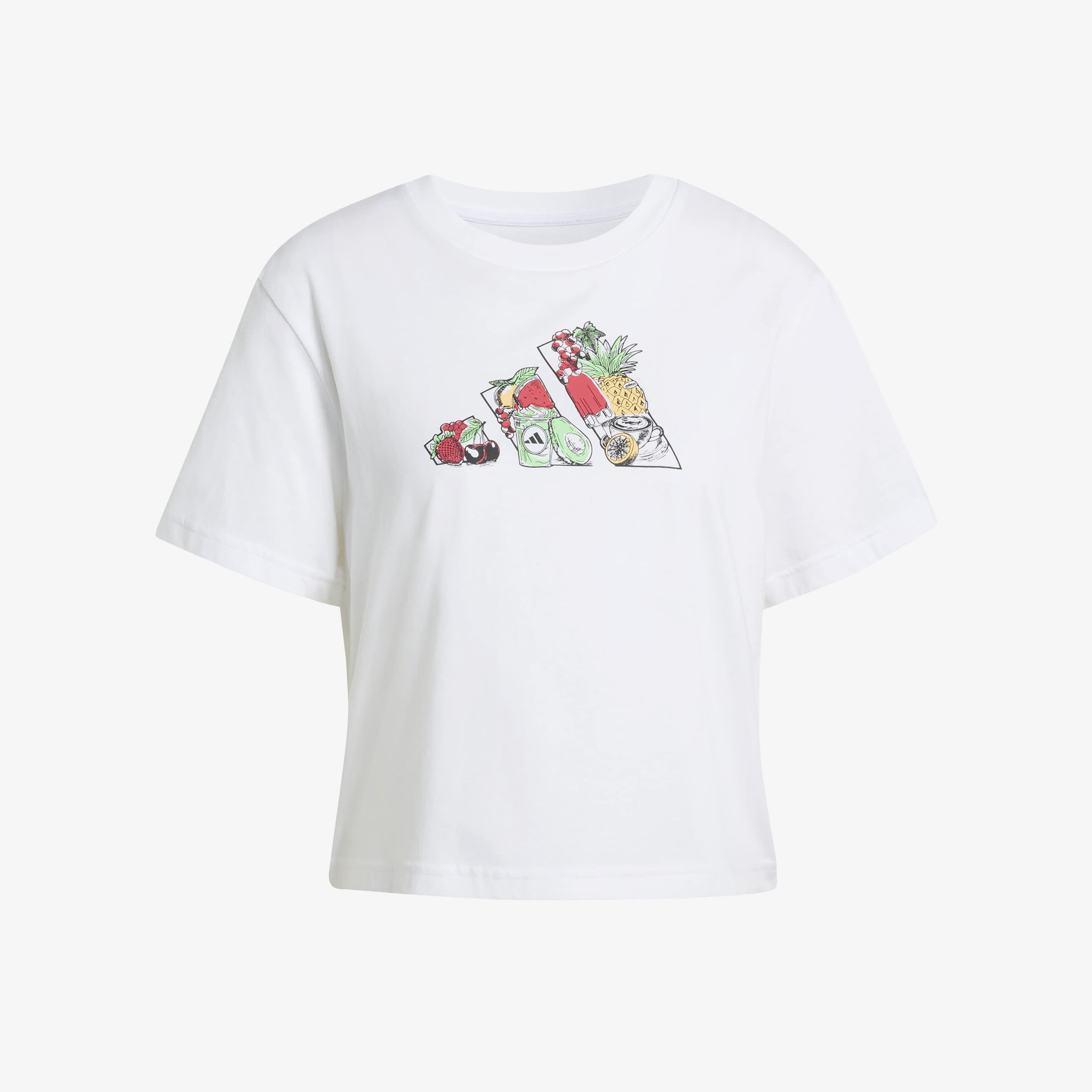 adidas Food Graphic Cropped Kadın Beyaz T-Shirt
